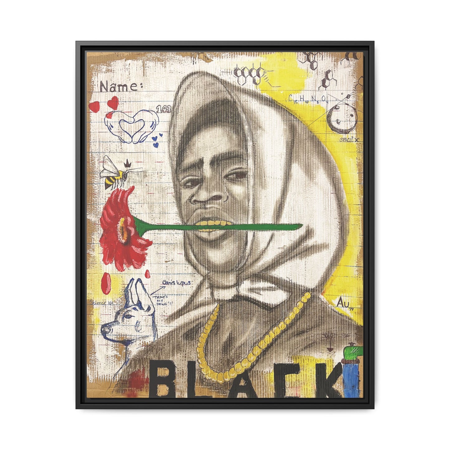 Gold In My Mouth -Framed Matte Canvas Art