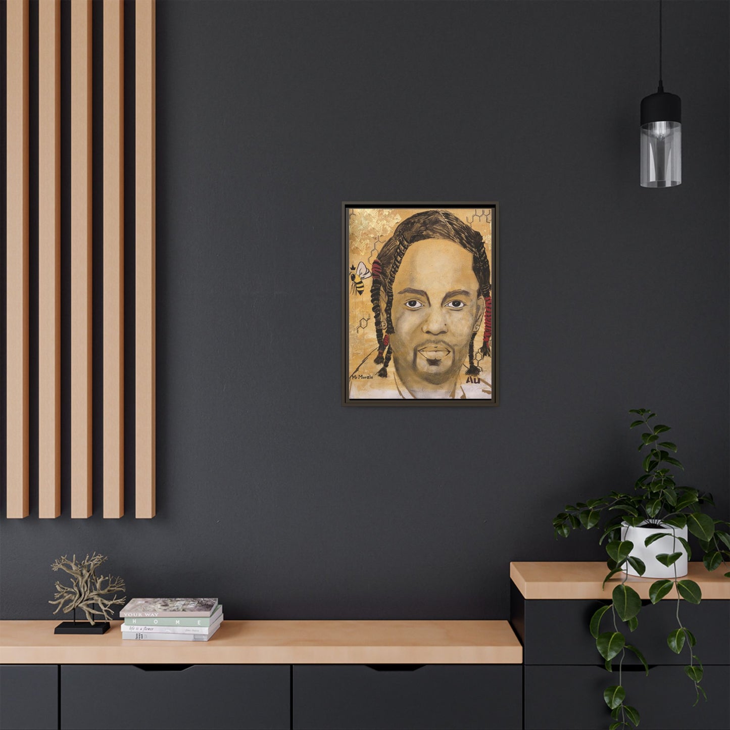 Mr. Morale- Gold "Au" Series Framed Matte Canvas Art