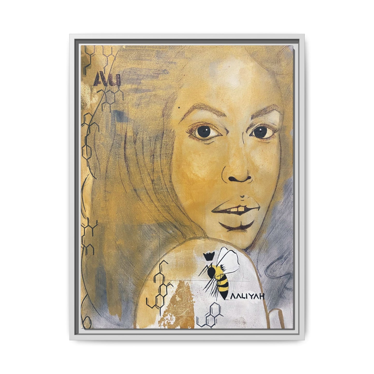 Aaliyah -Multi-Color Framed Matte Canvas