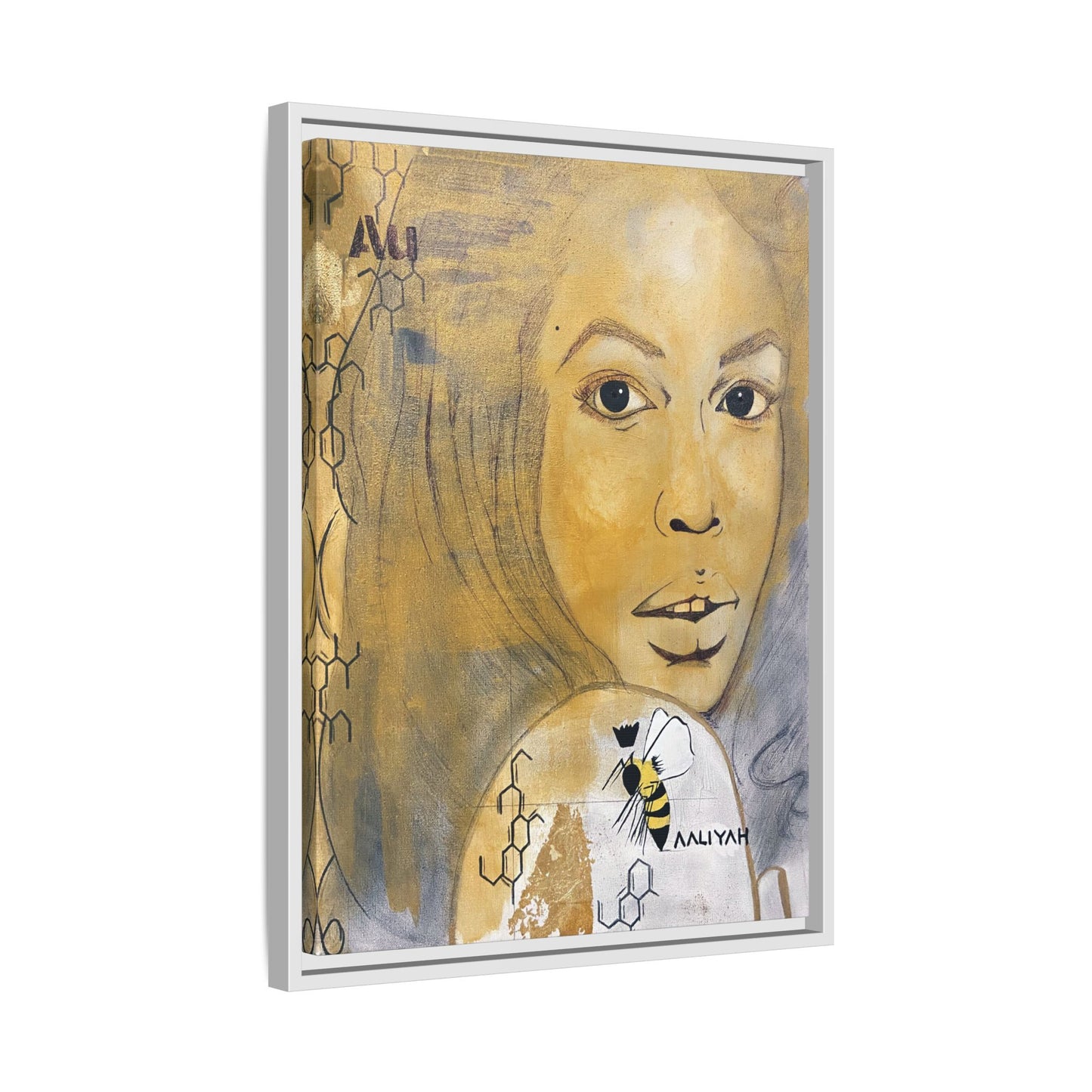 Aaliyah -Multi-Color Framed Matte Canvas