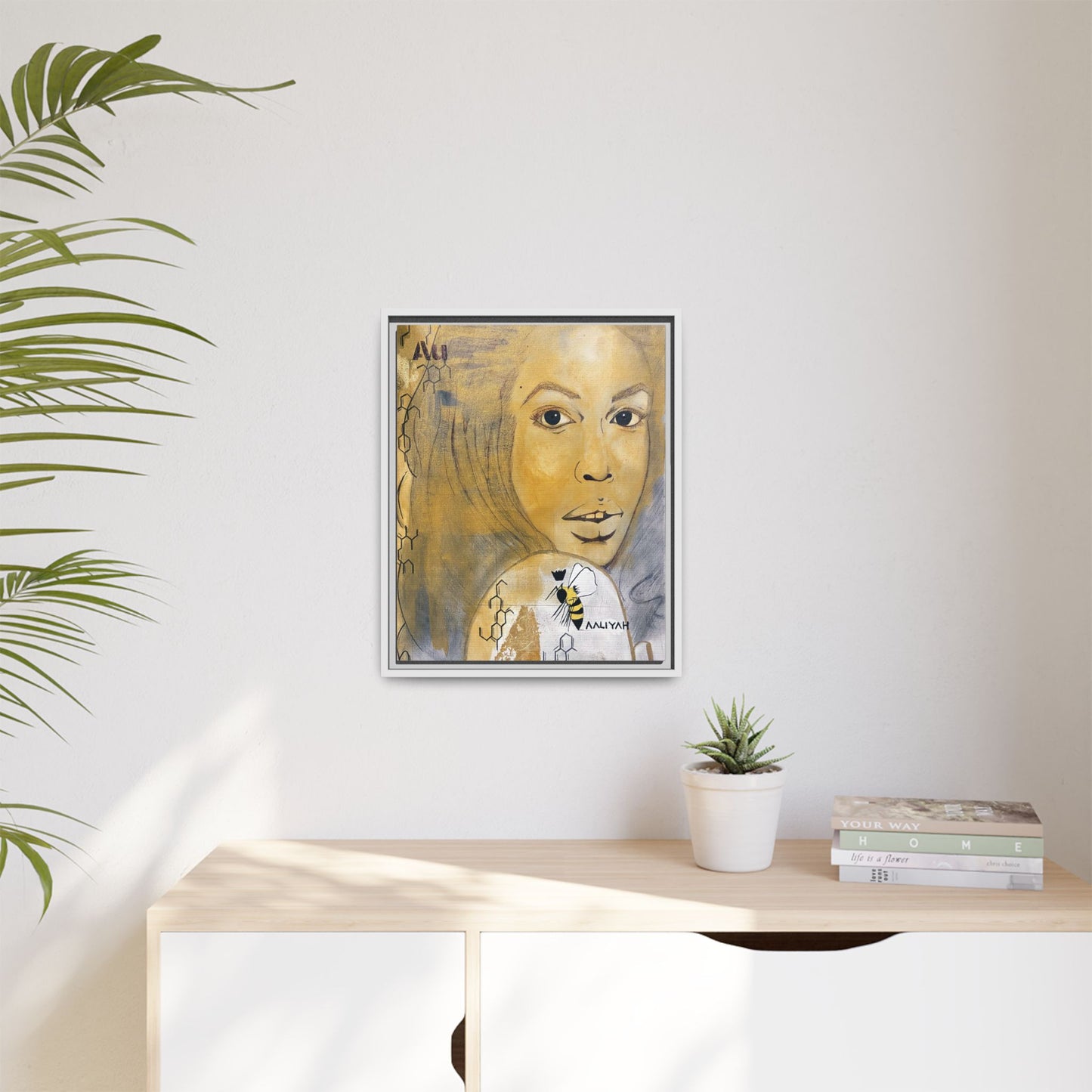 Aaliyah -Multi-Color Framed Matte Canvas