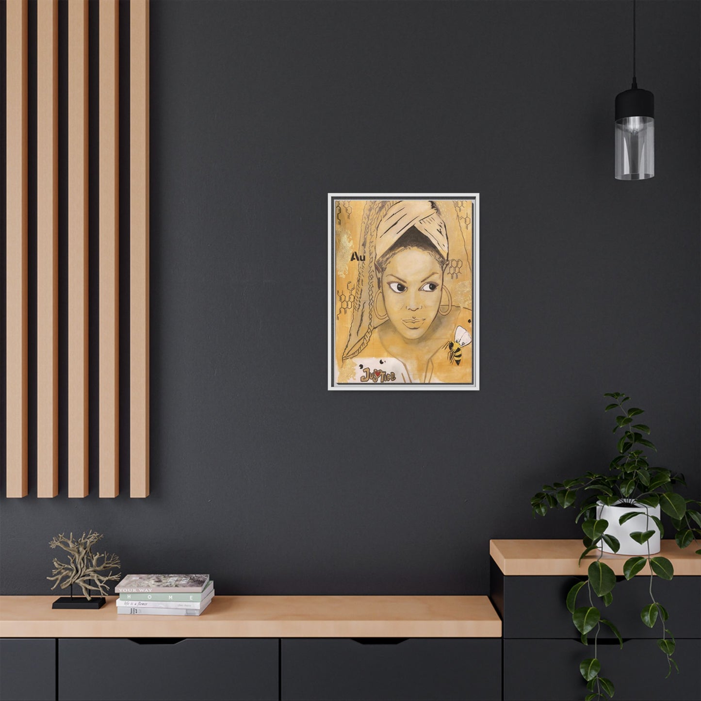 Janet Jackson- Gold "Au" Series Framed Multi-Color Matte Canvas Art -