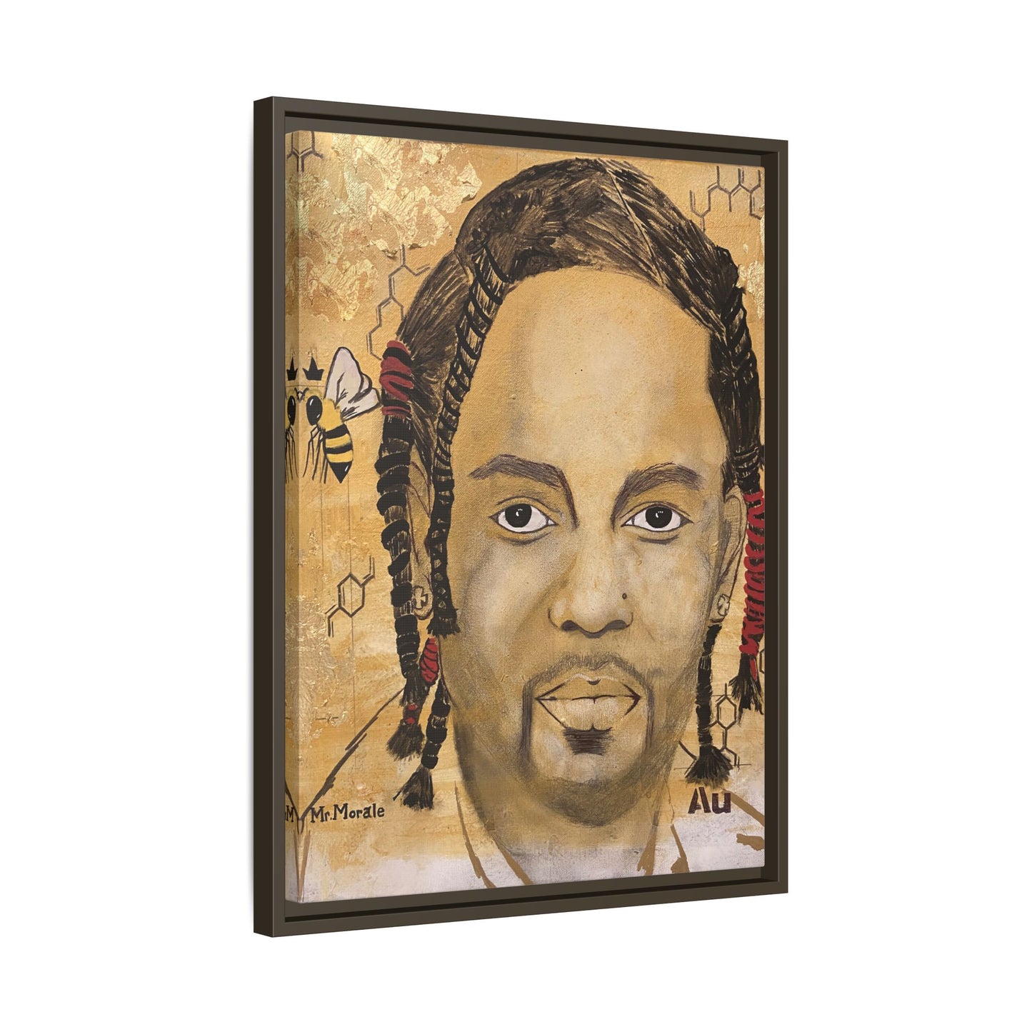 Mr. Morale- Gold "Au" Series Framed Matte Canvas Art