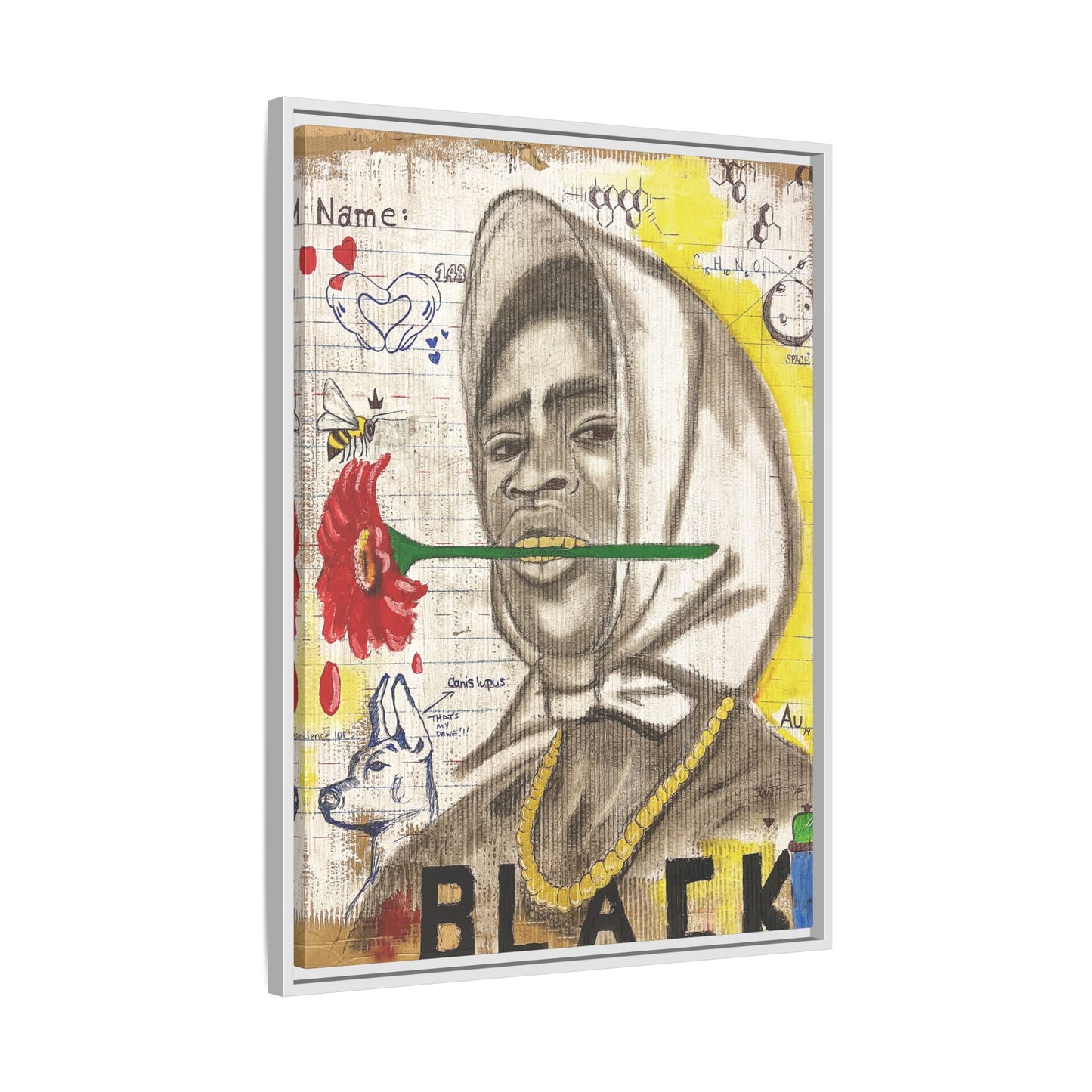 Gold In My Mouth -Framed Matte Canvas Art