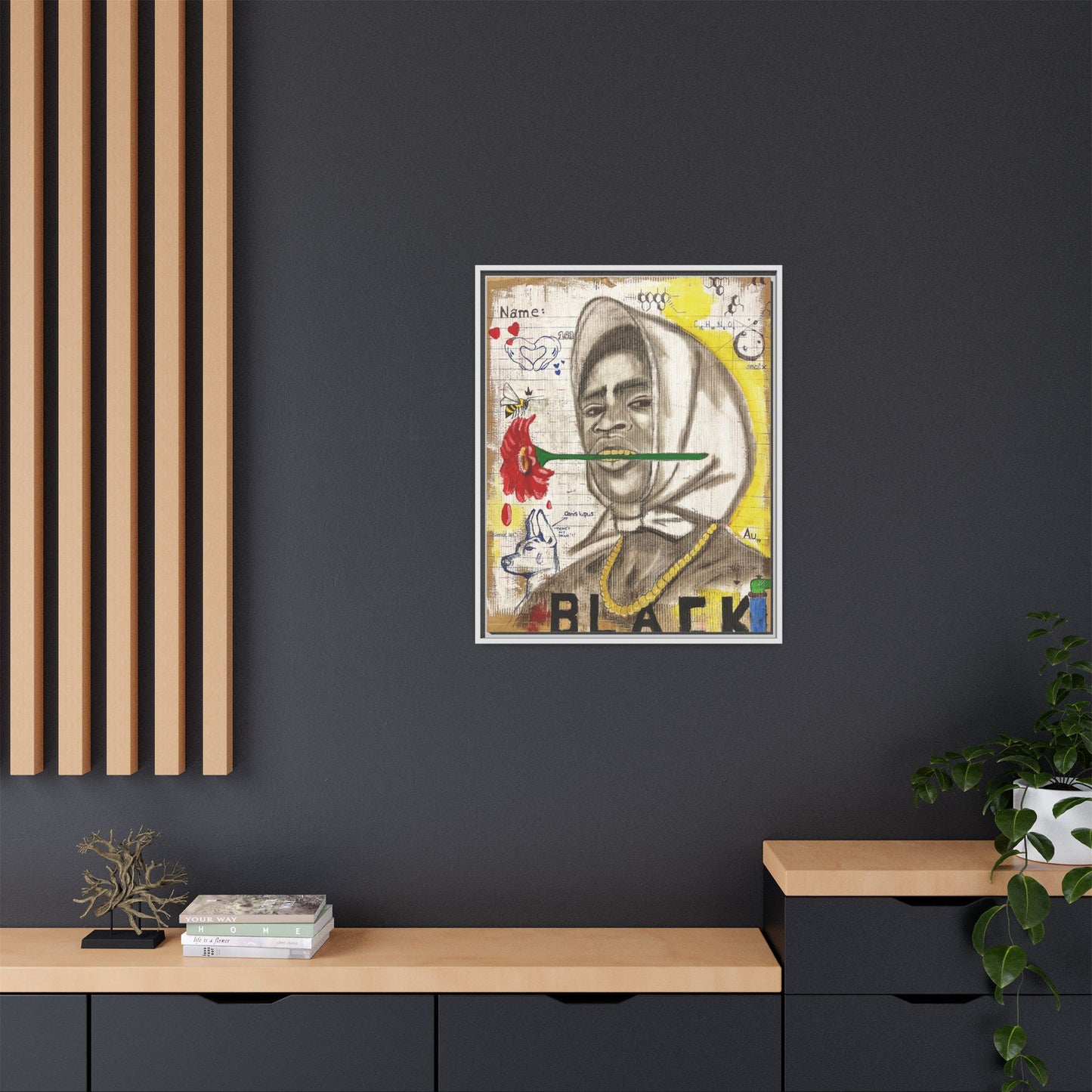 Gold In My Mouth -Framed Matte Canvas Art