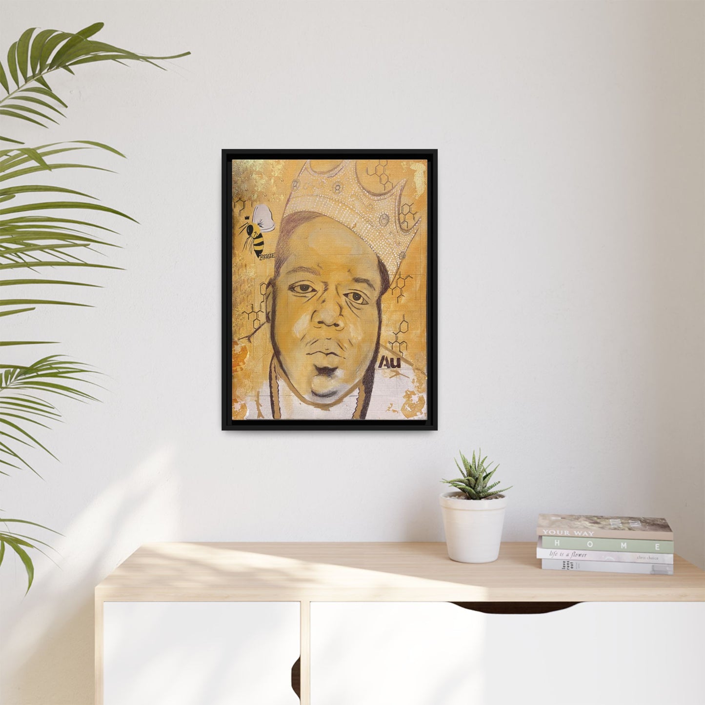 Biggie Smalls - Gold "Au" Series Framed Multi-Color Canvas Art Hip Hop Culture