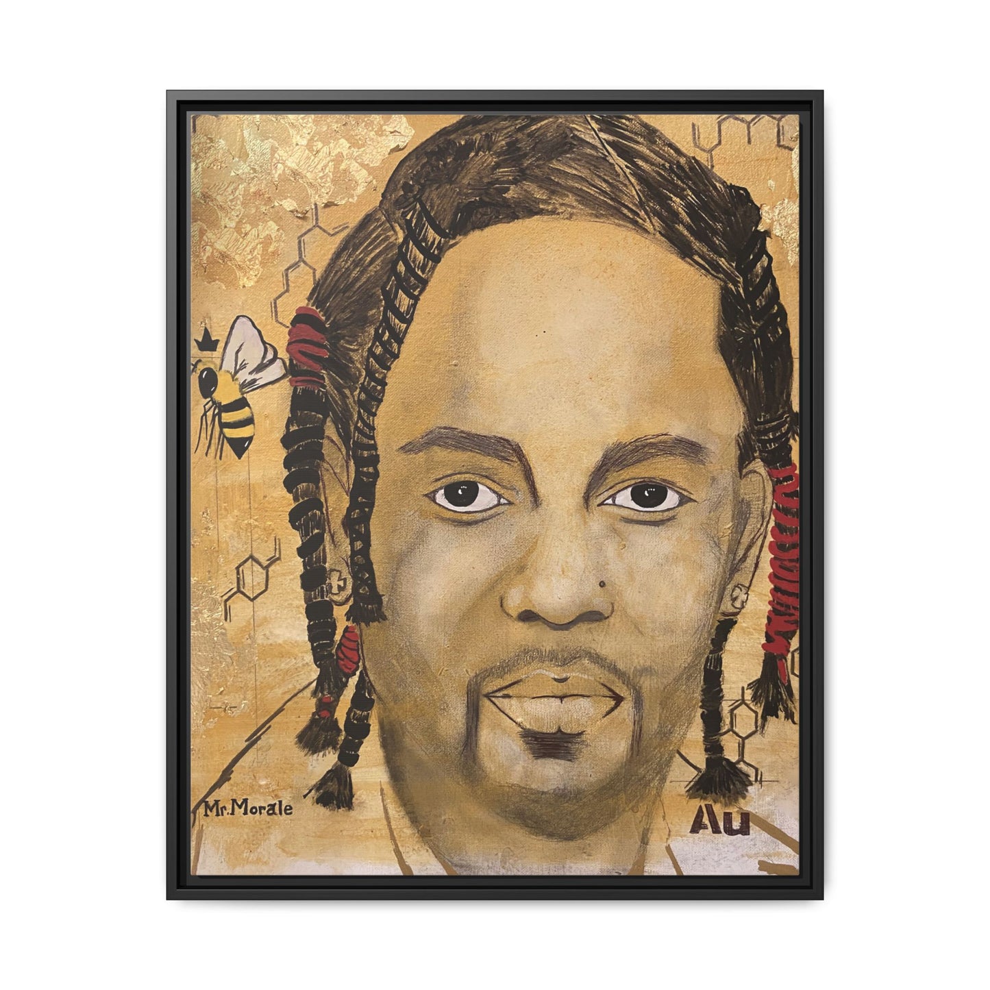 Mr. Morale- Gold "Au" Series Framed Matte Canvas Art