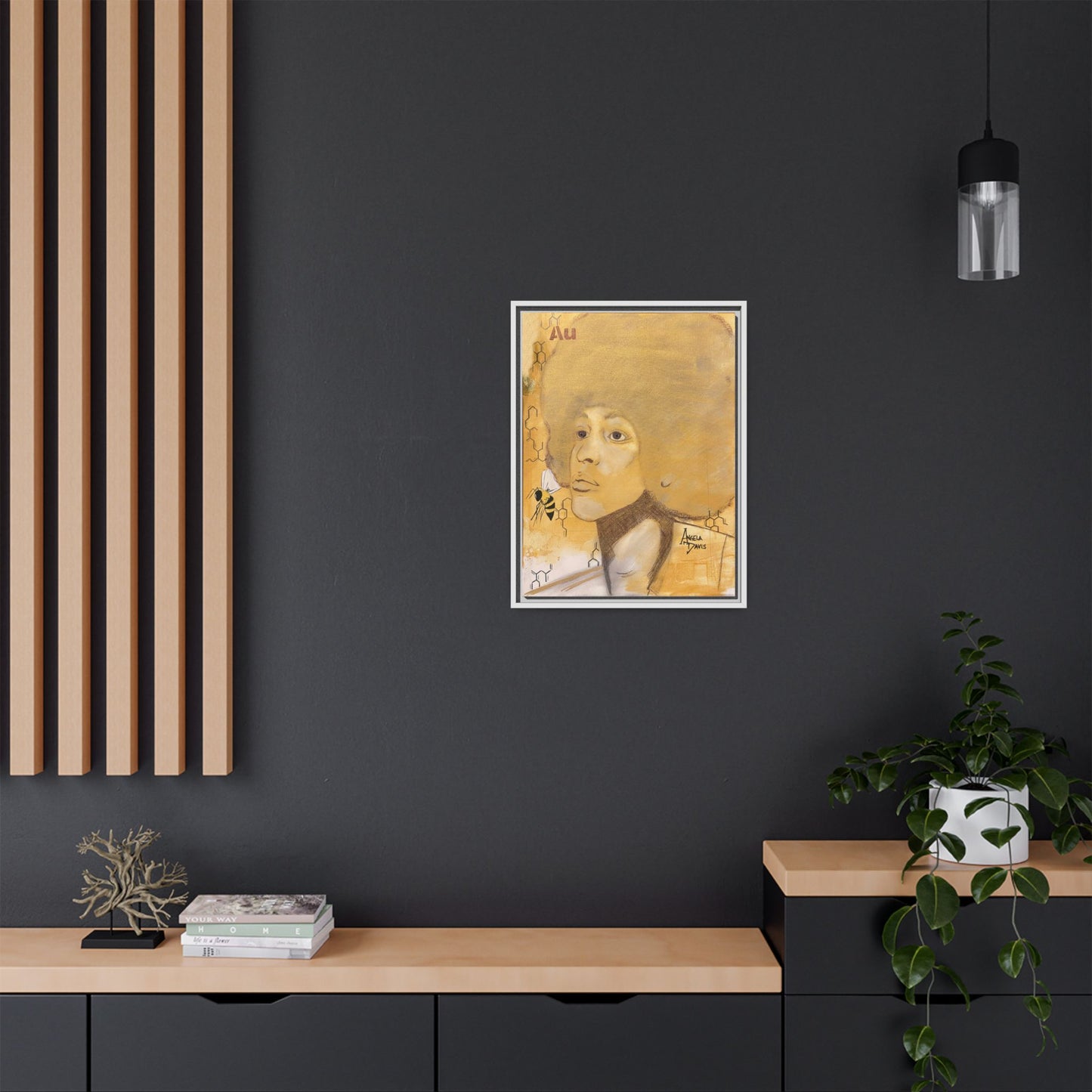 Angela Davis- Gold "Au" Series Framed Matte Canvas Art