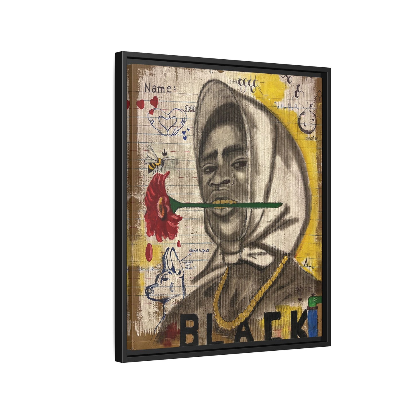 Gold In My Mouth -Framed Matte Canvas Art
