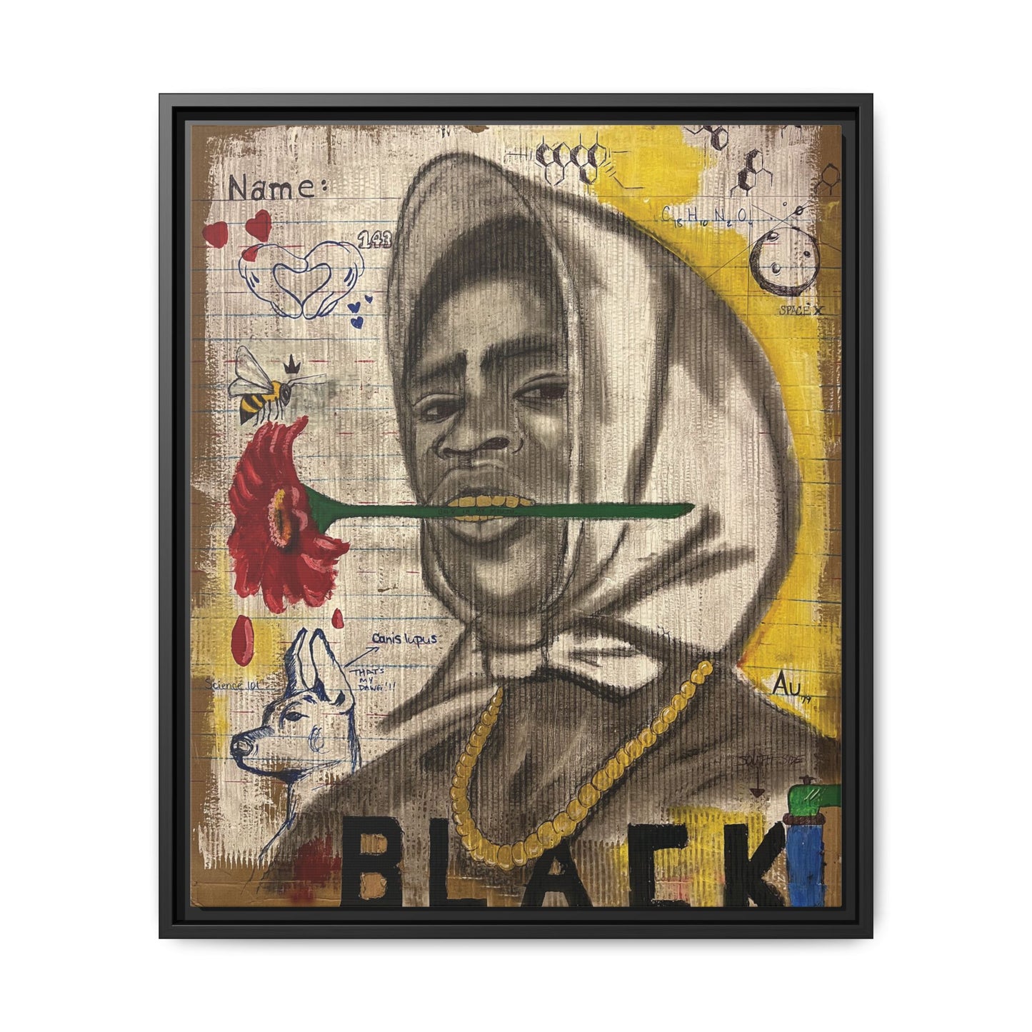 Gold In My Mouth -Framed Matte Canvas Art