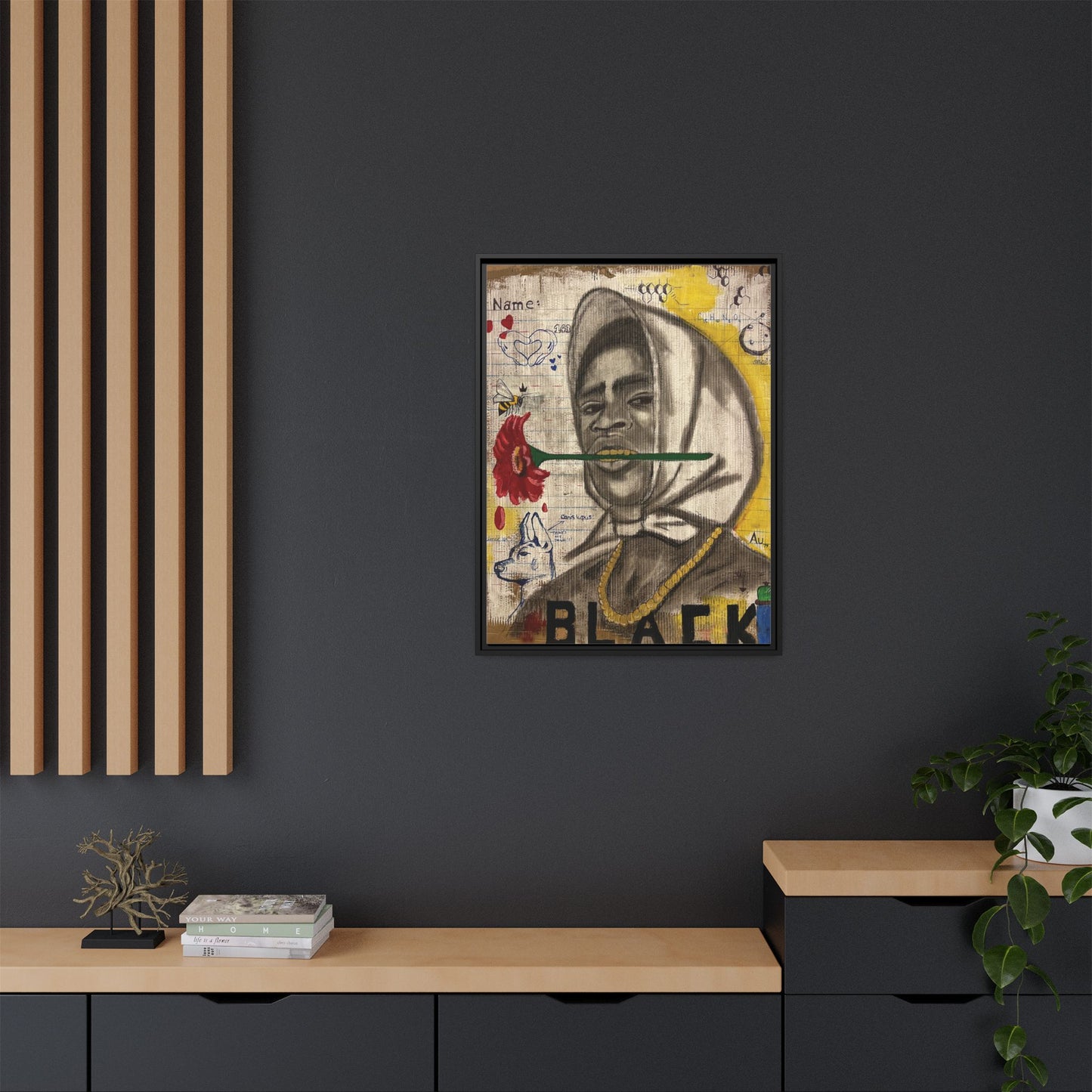 Gold In My Mouth -Framed Matte Canvas Art