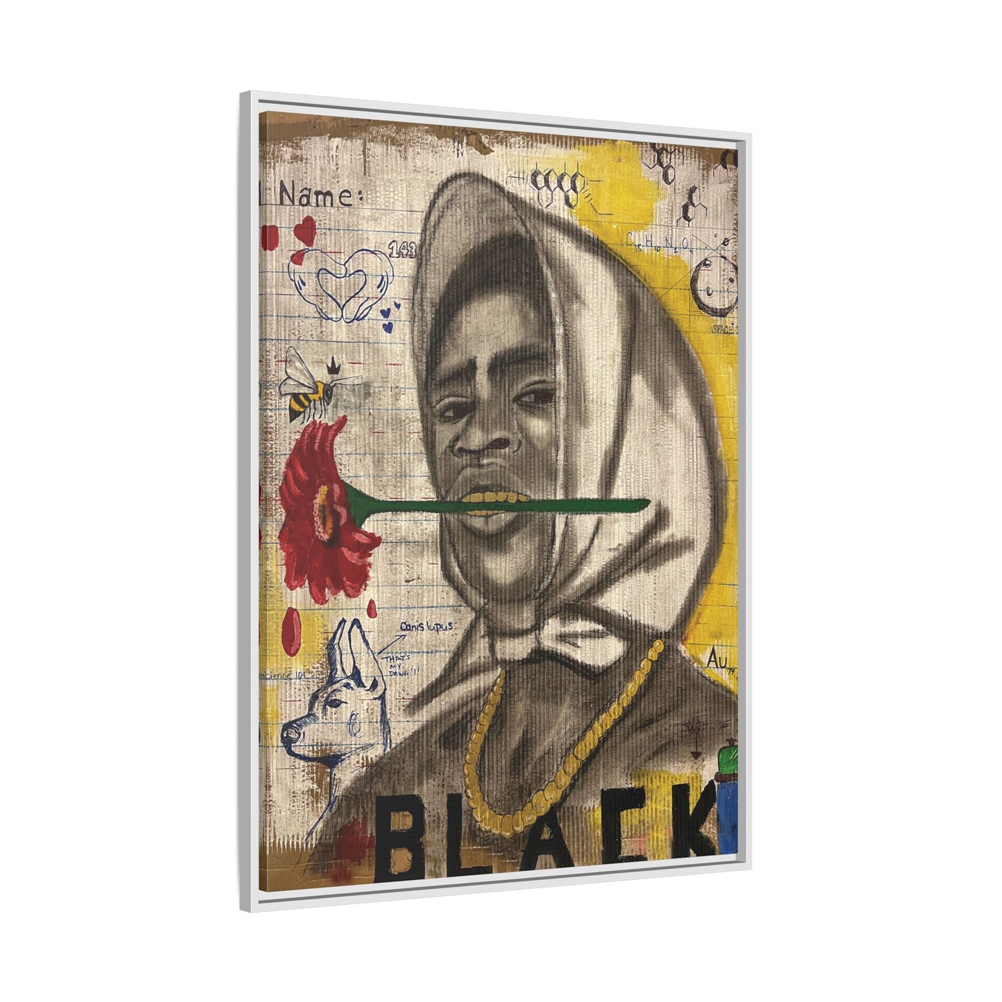 Gold In My Mouth -Framed Matte Canvas Art