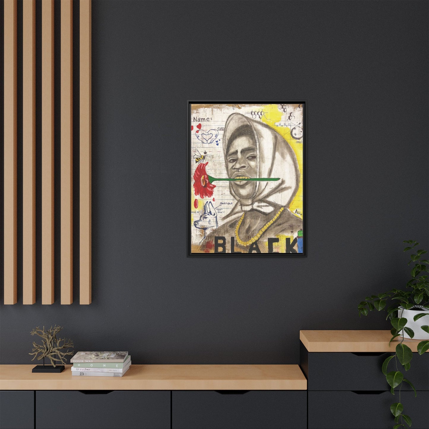 Gold In My Mouth -Framed Matte Canvas Art