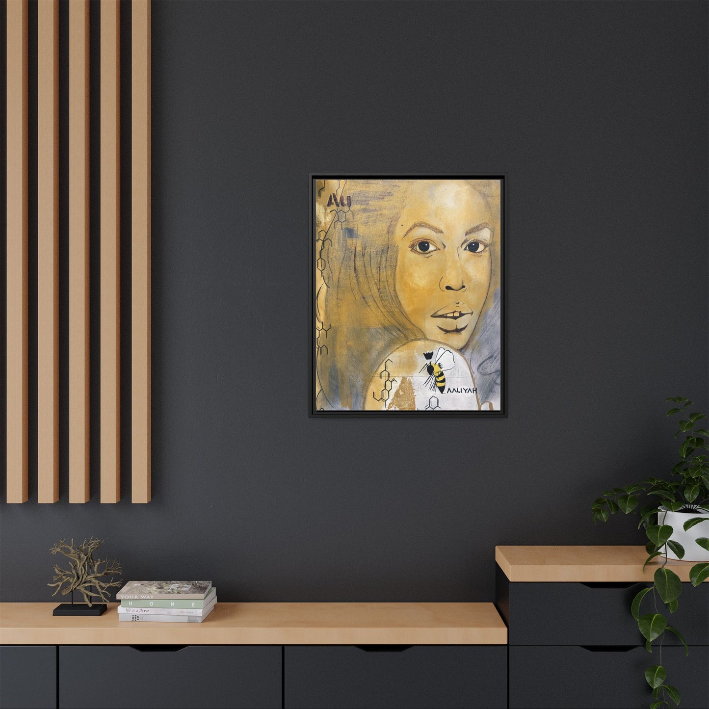 Aaliyah -Multi-Color Framed Matte Canvas