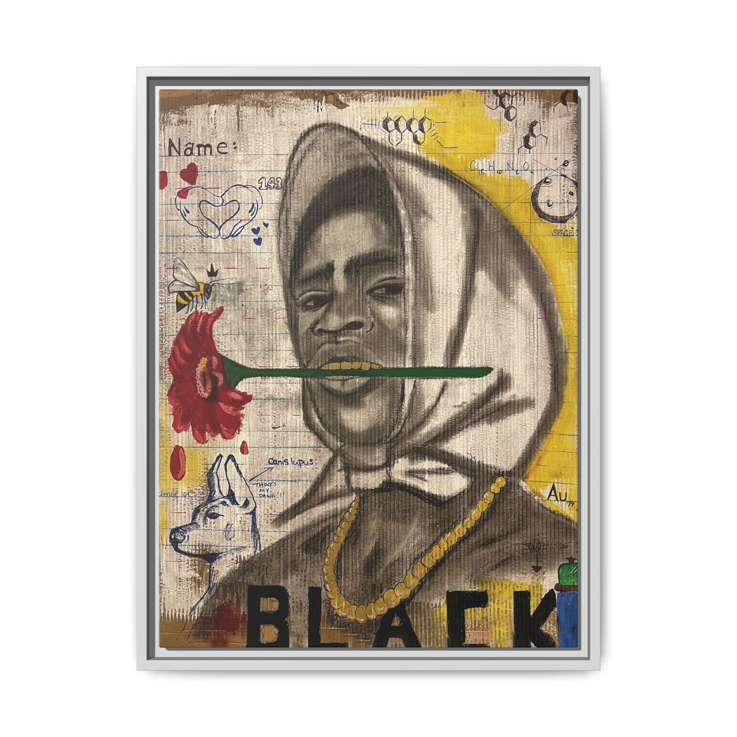 Gold In My Mouth -Framed Matte Canvas Art