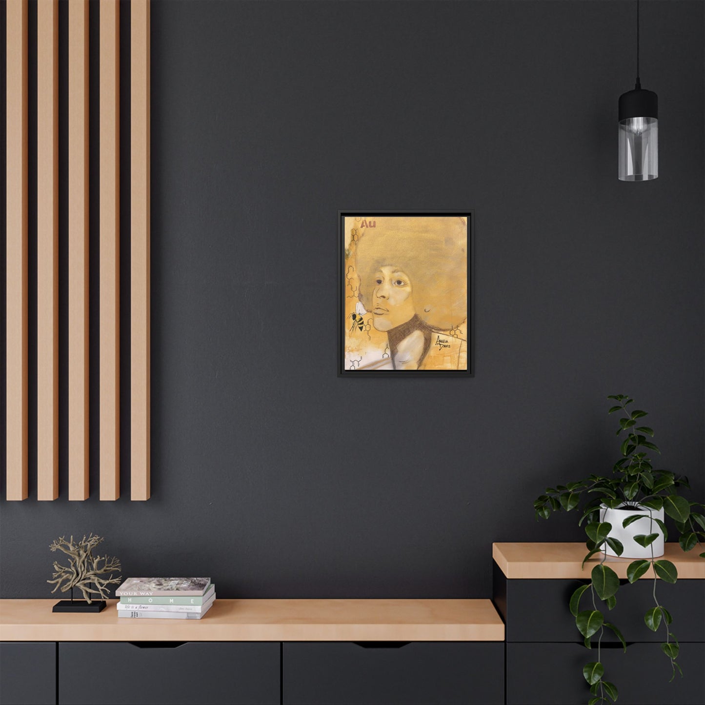 Angela Davis- Gold "Au" Series Framed Matte Canvas Art
