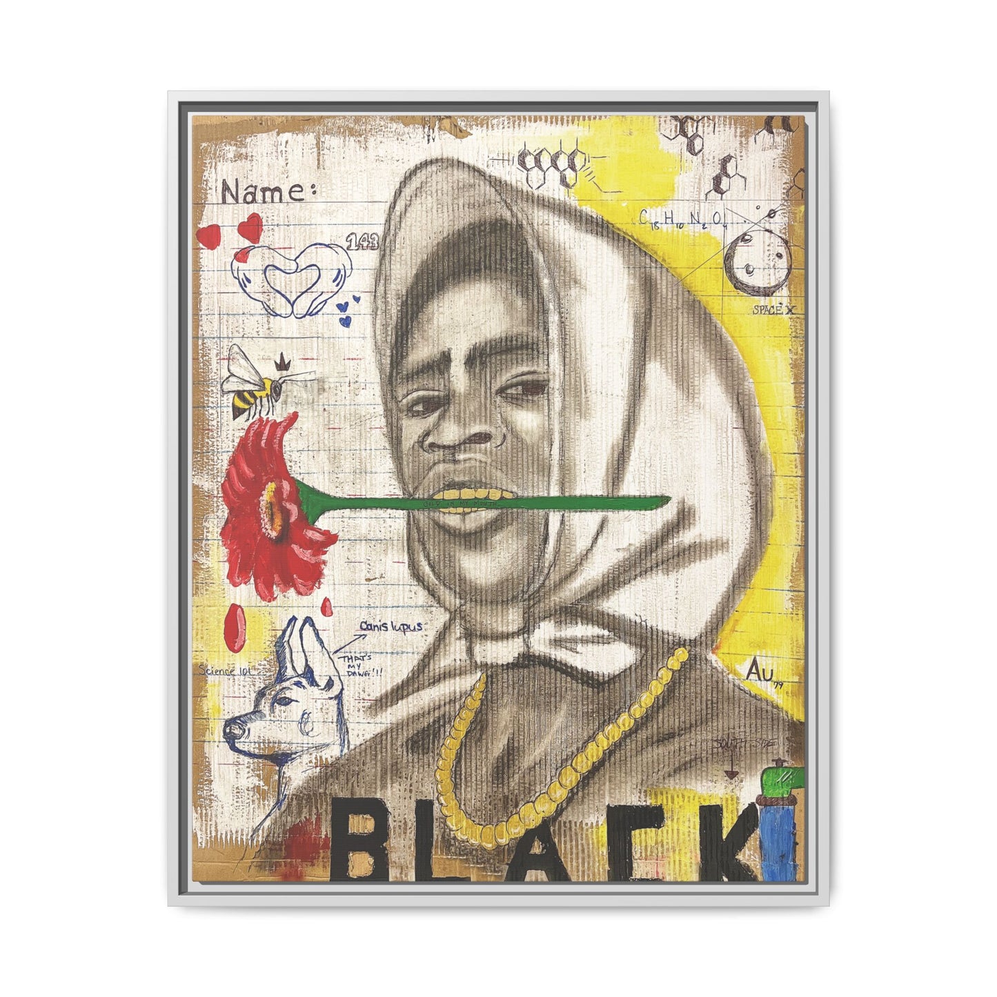Gold In My Mouth -Framed Matte Canvas Art