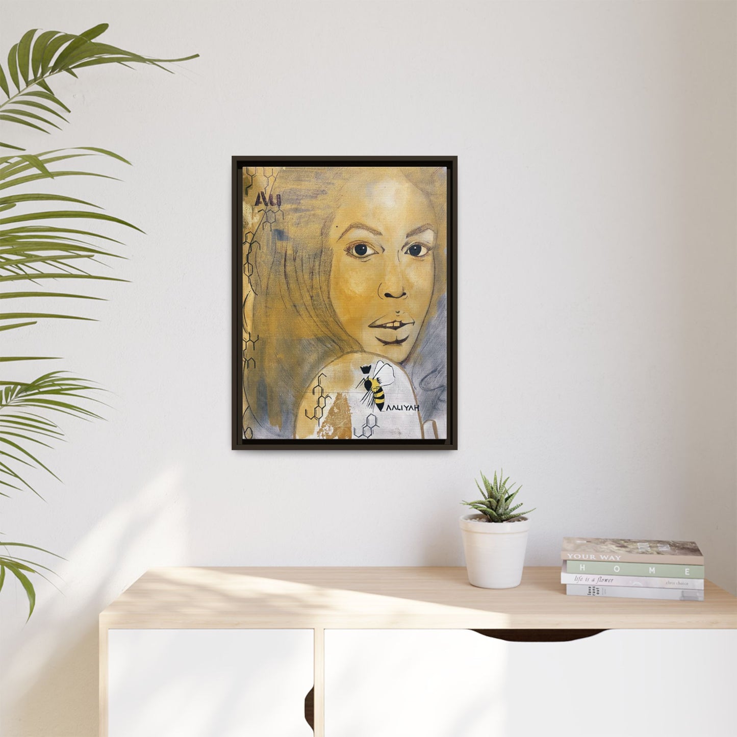Aaliyah -Multi-Color Framed Matte Canvas