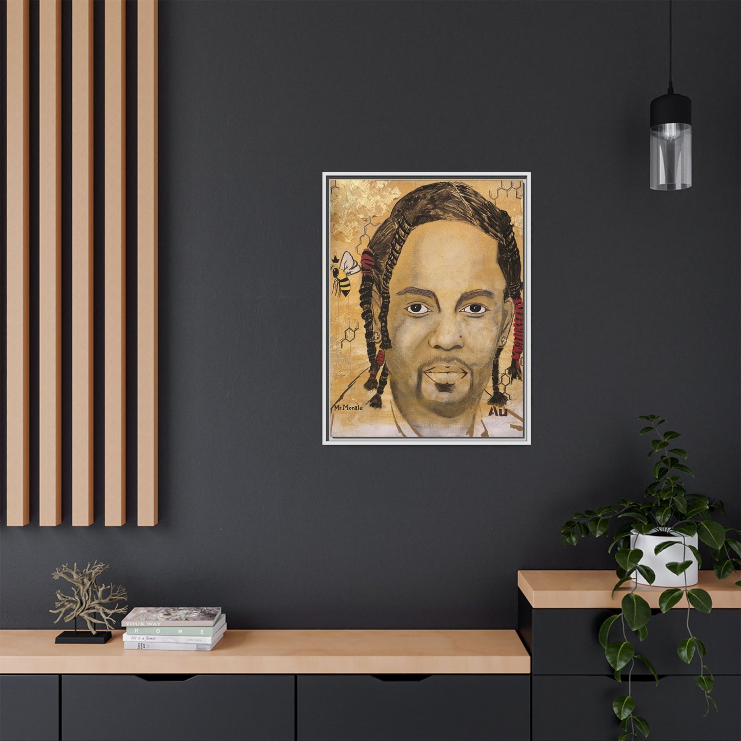 Mr. Morale- Gold "Au" Series Framed Matte Canvas Art
