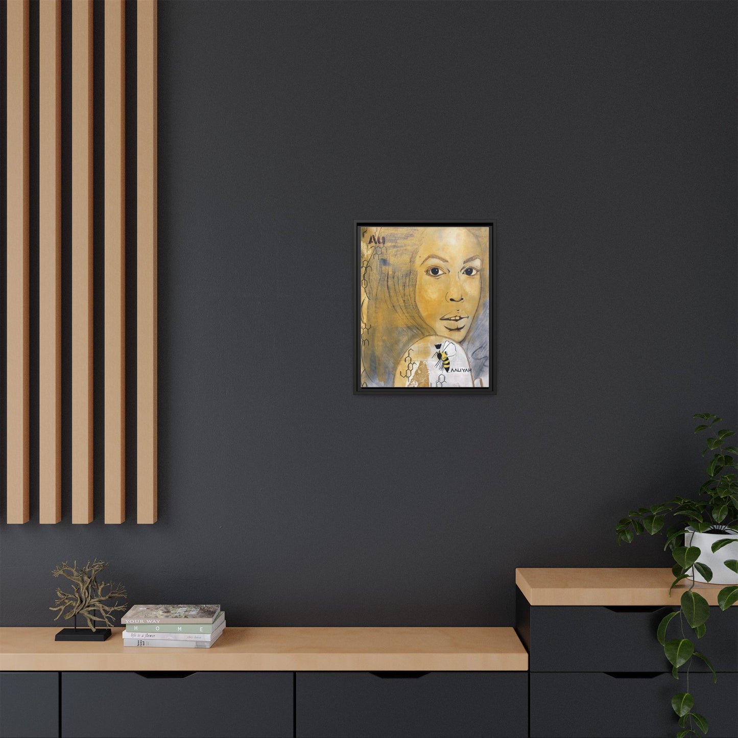 Aaliyah -Multi-Color Framed Matte Canvas