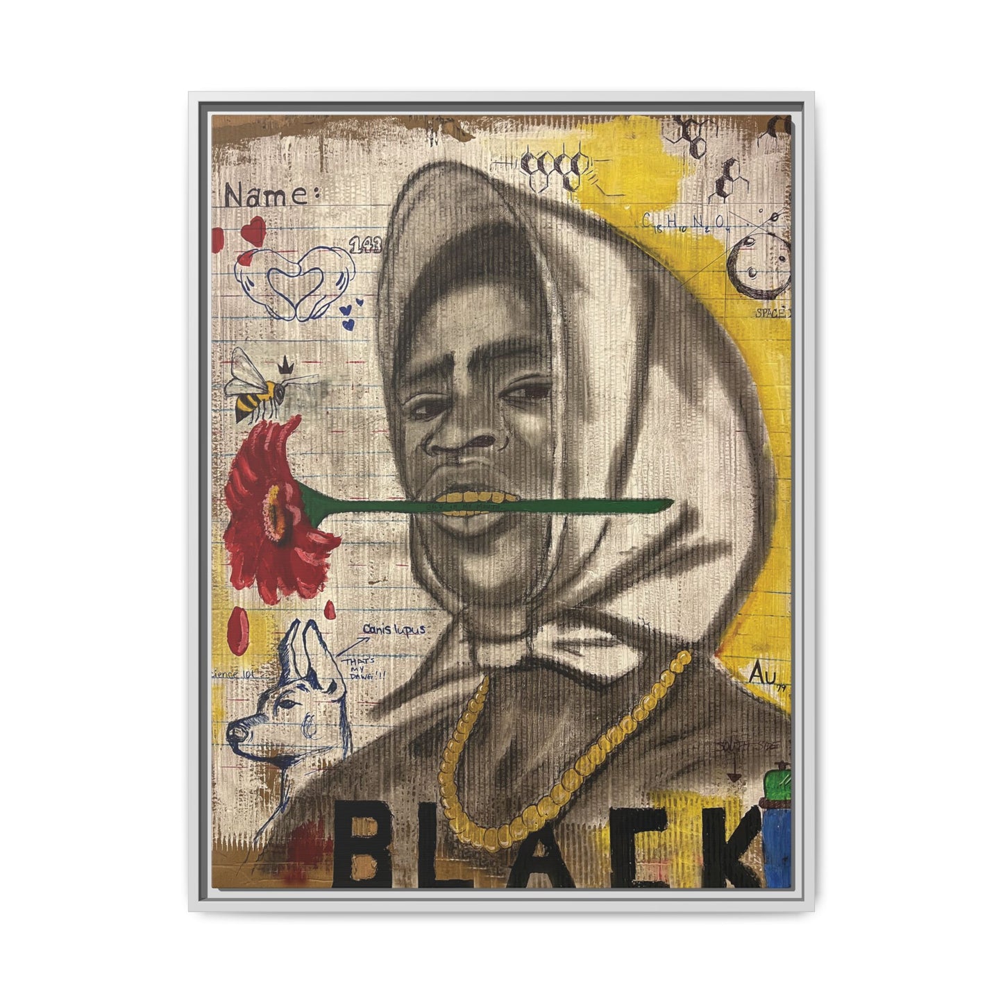Gold In My Mouth -Framed Matte Canvas Art