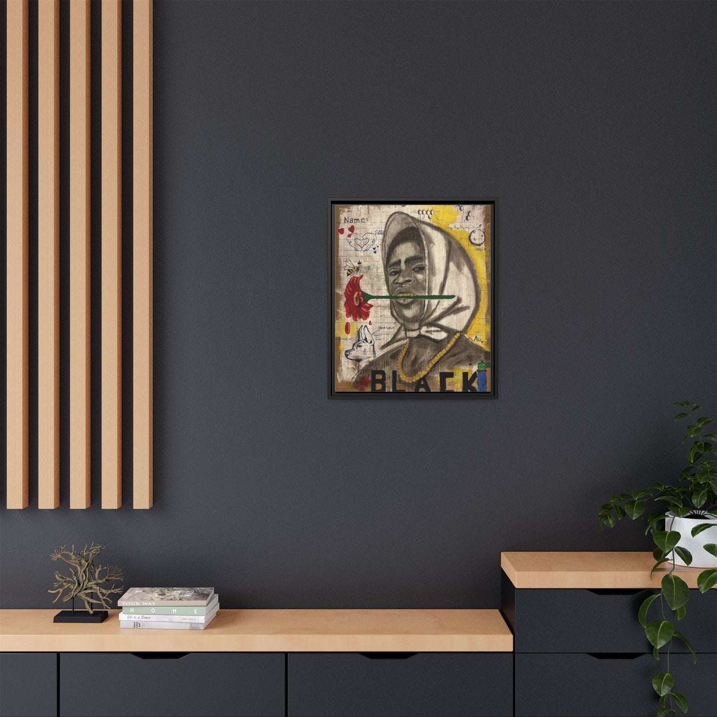 Gold In My Mouth -Framed Matte Canvas Art