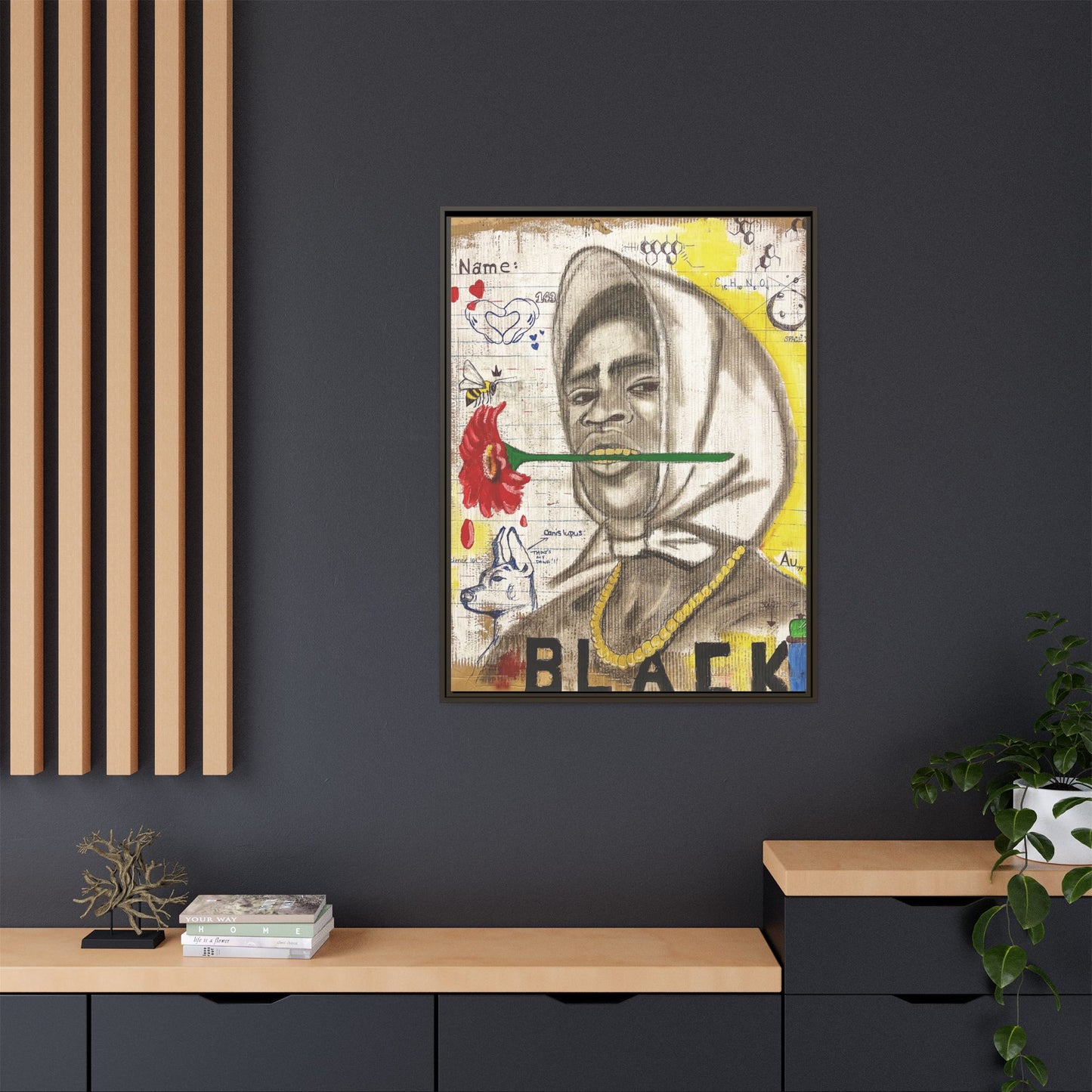 Gold In My Mouth -Framed Matte Canvas Art