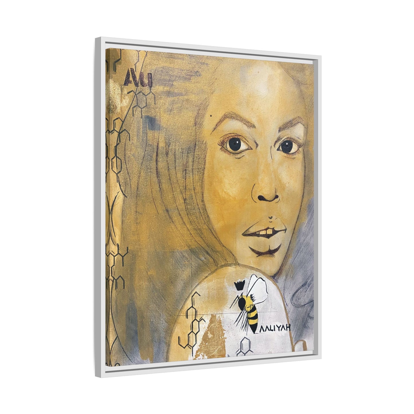 Aaliyah -Multi-Color Framed Matte Canvas