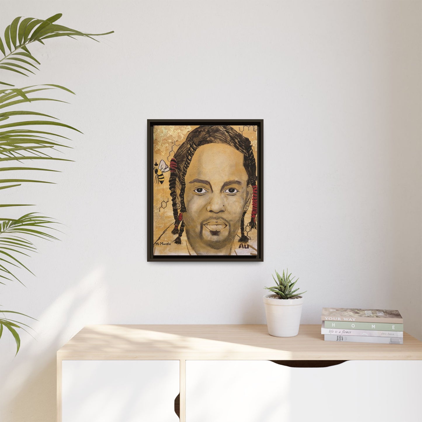Mr. Morale- Gold "Au" Series Framed Matte Canvas Art