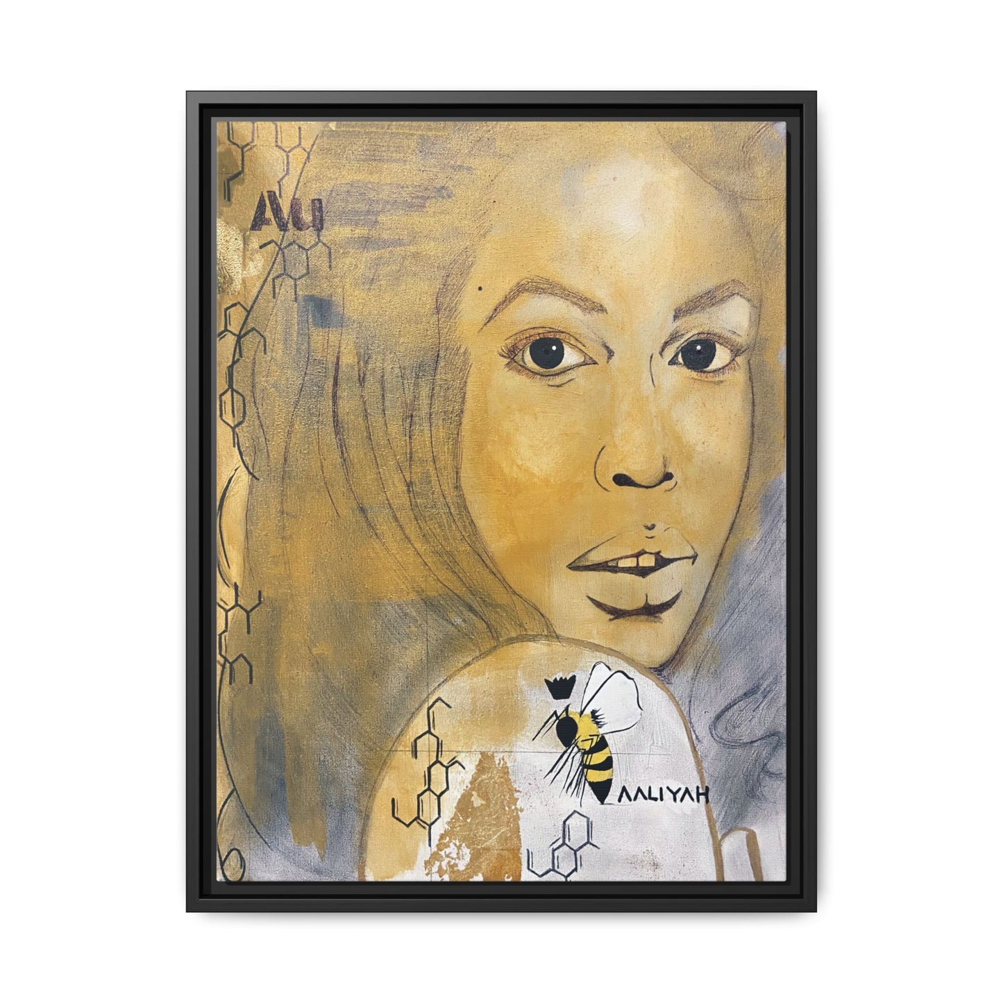 Aaliyah -Multi-Color Framed Matte Canvas