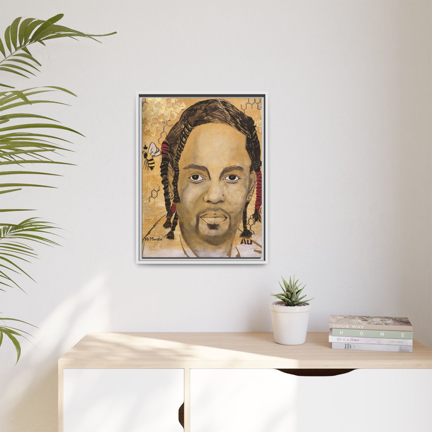 Mr. Morale- Gold "Au" Series Framed Matte Canvas Art