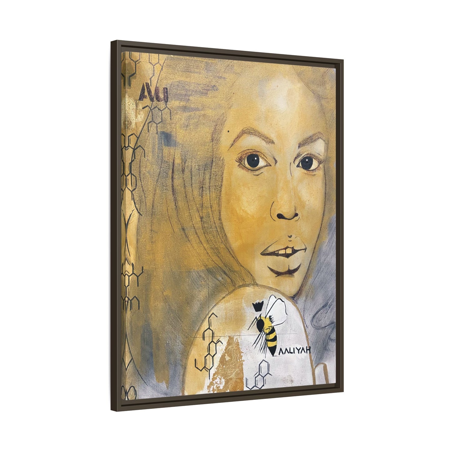 Aaliyah -Multi-Color Framed Matte Canvas