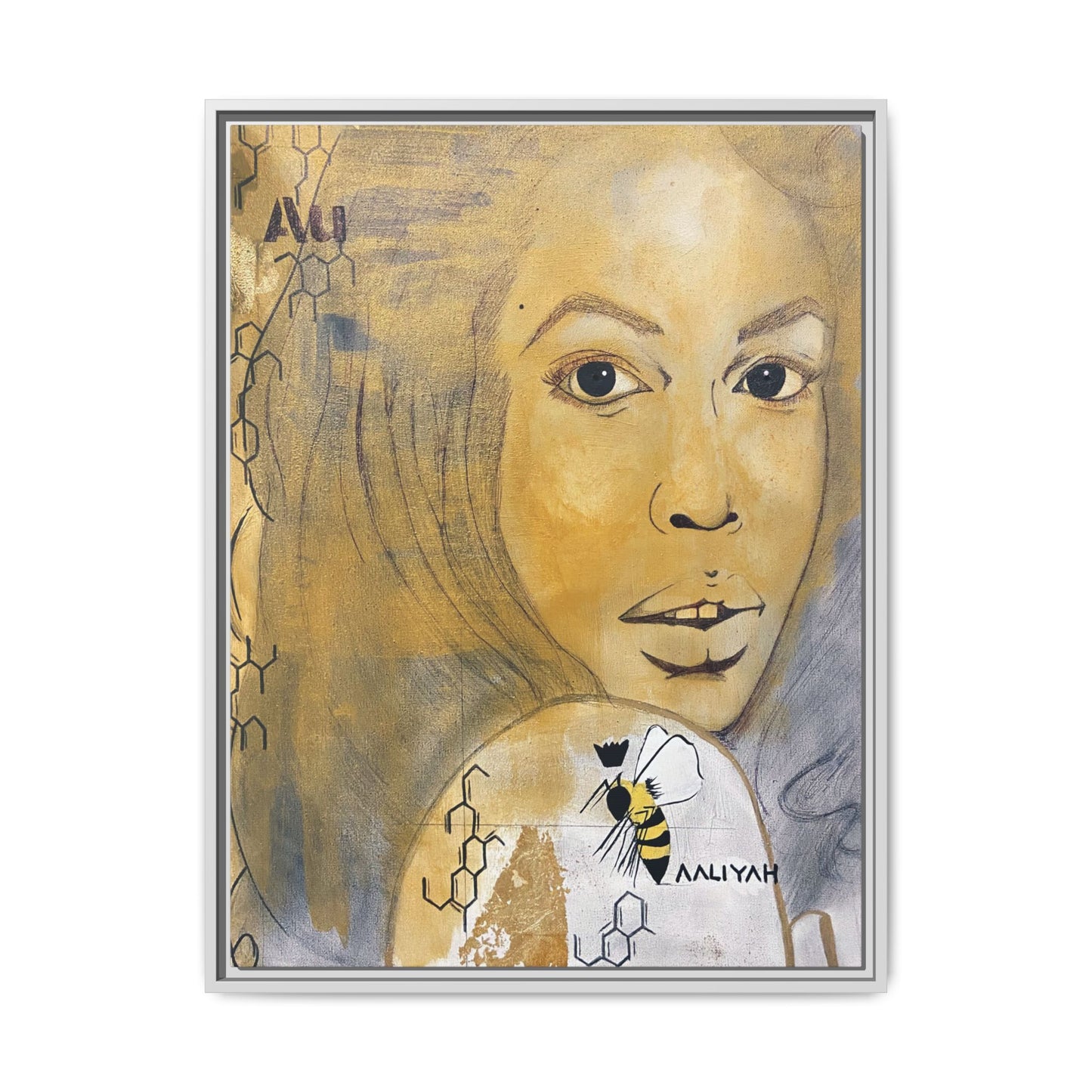 Aaliyah -Multi-Color Framed Matte Canvas