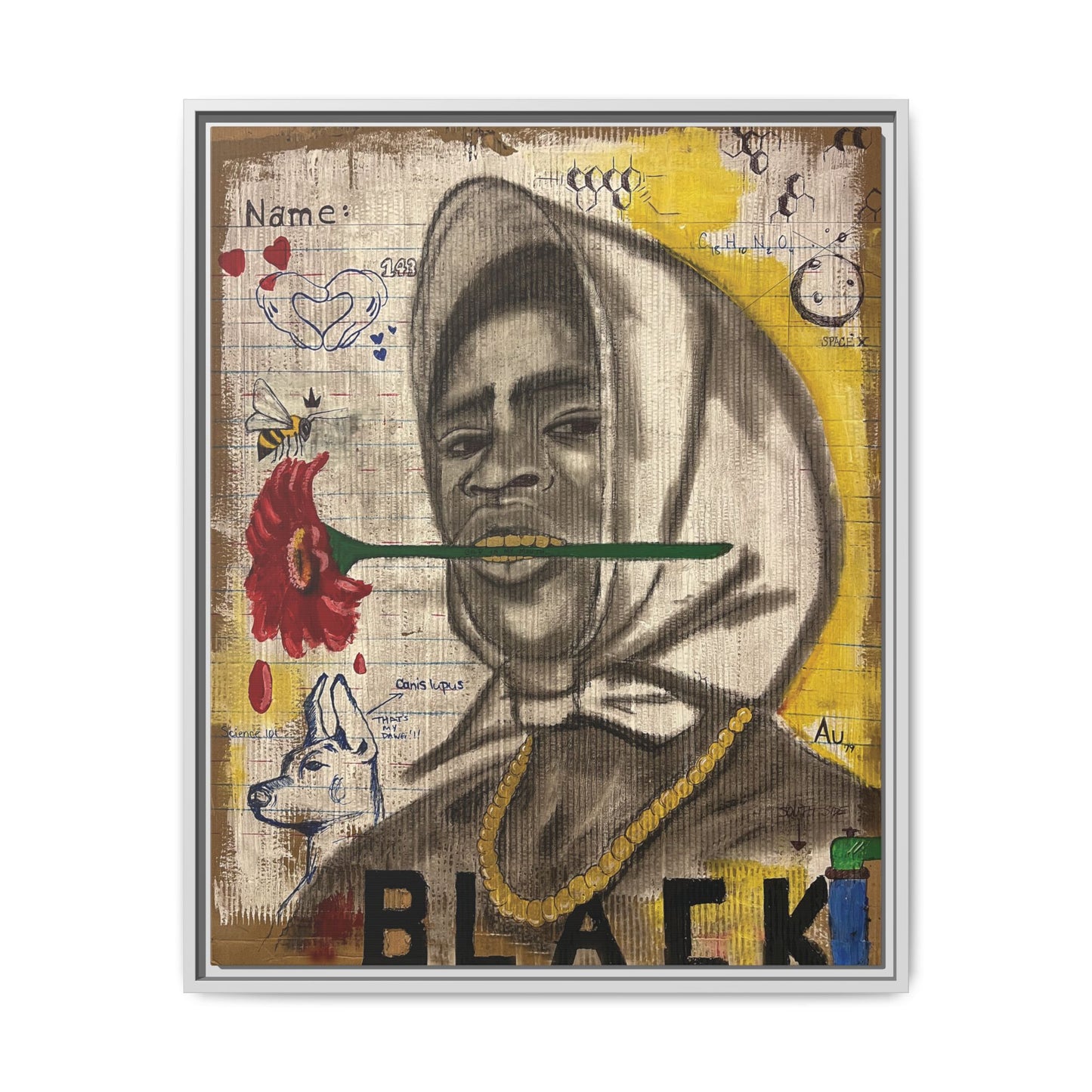 Gold In My Mouth -Framed Matte Canvas Art