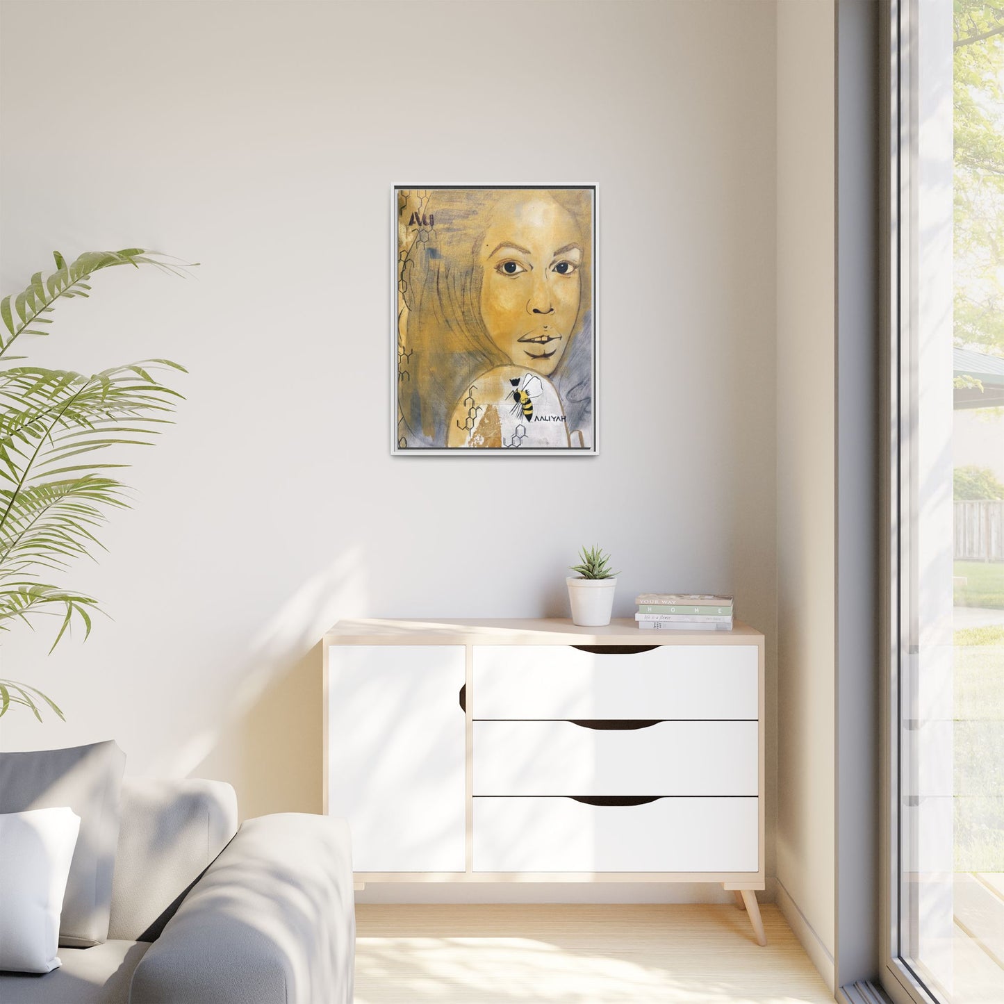 Aaliyah -Multi-Color Framed Matte Canvas