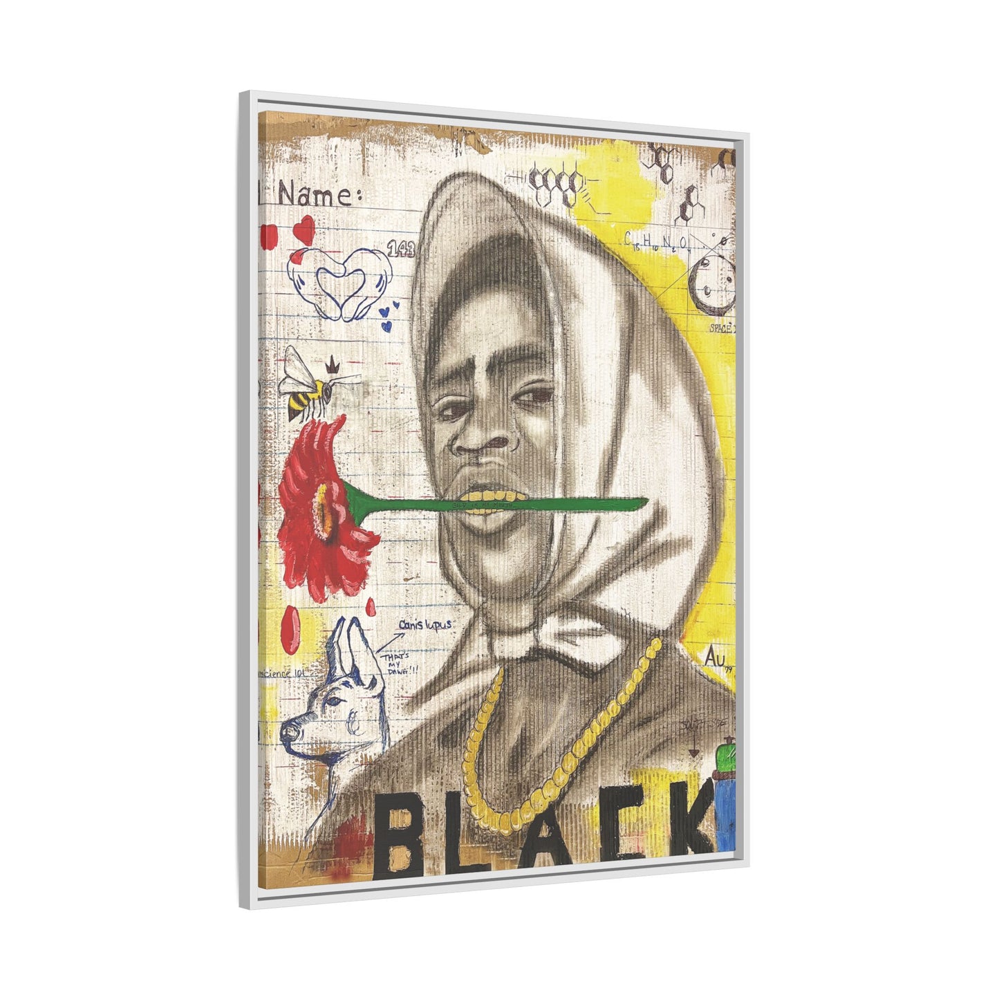 Gold In My Mouth -Framed Matte Canvas Art