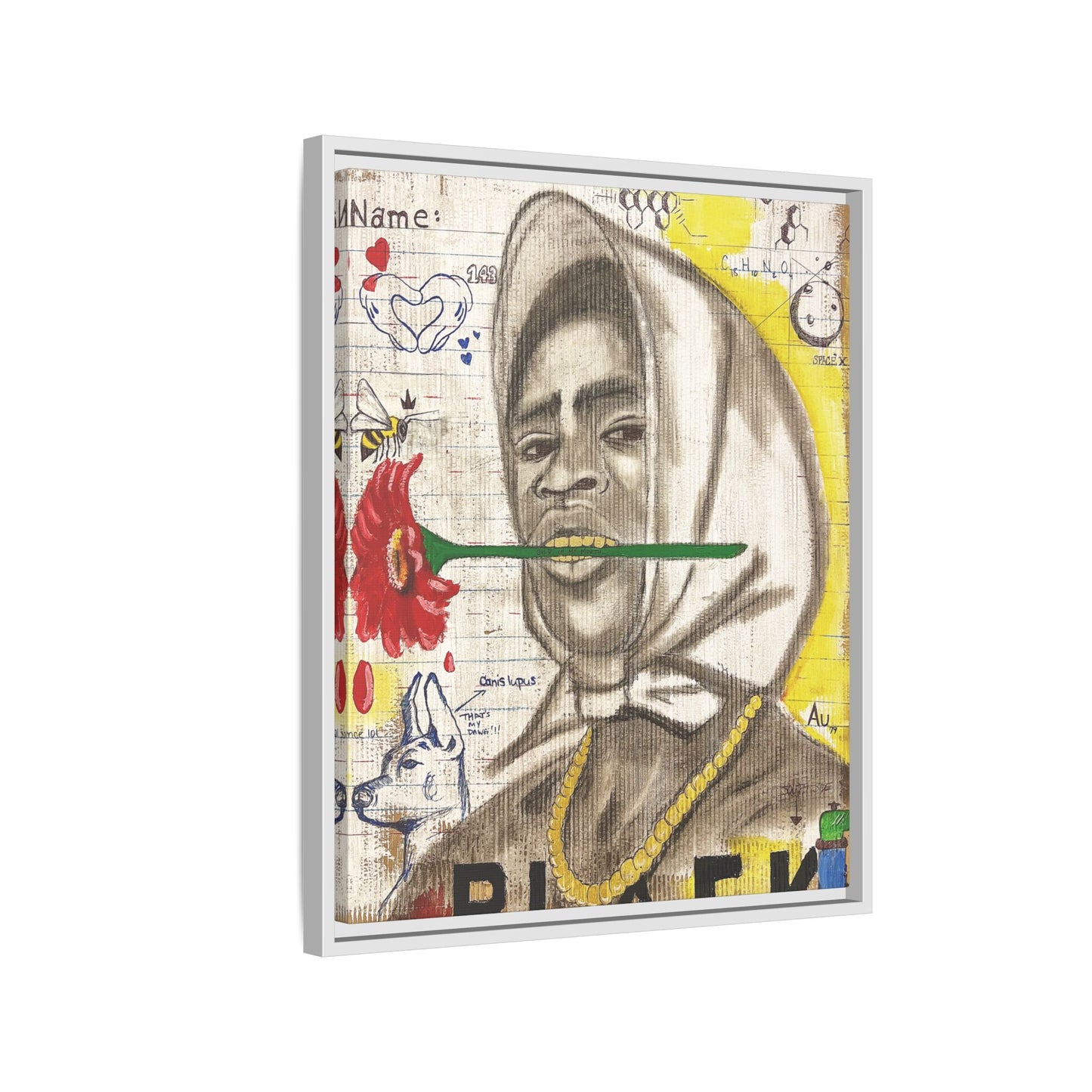 Gold In My Mouth -Framed Matte Canvas Art