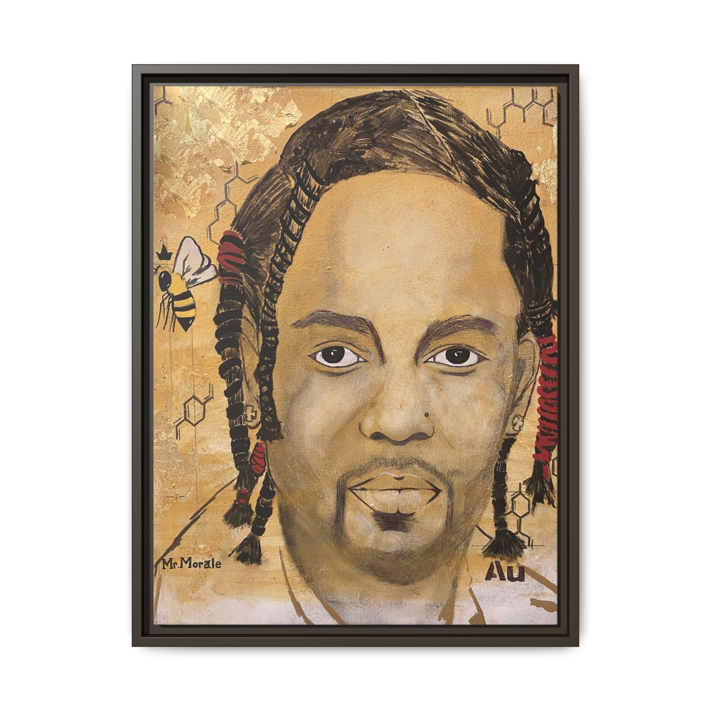 Mr. Morale- Gold "Au" Series Framed Matte Canvas Art