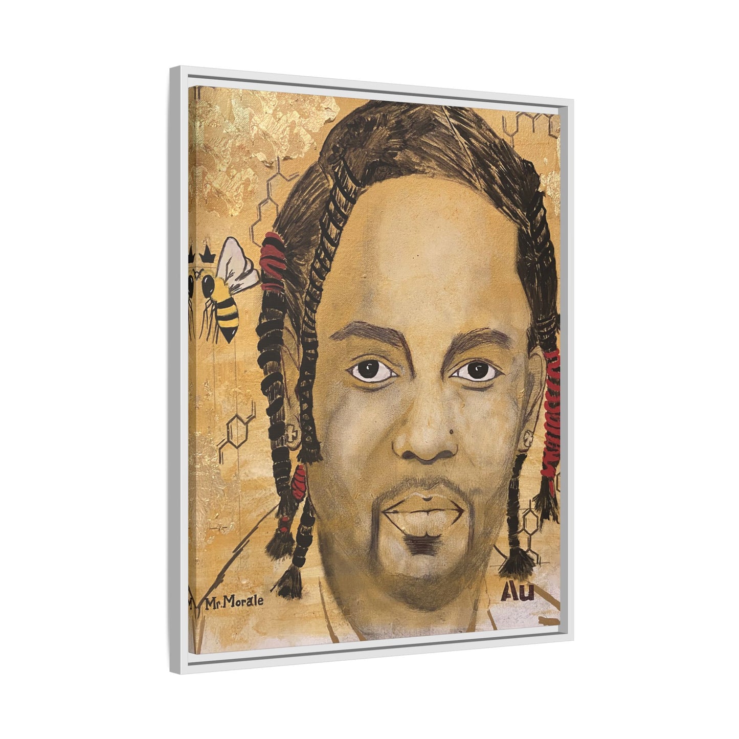 Mr. Morale- Gold "Au" Series Framed Matte Canvas Art