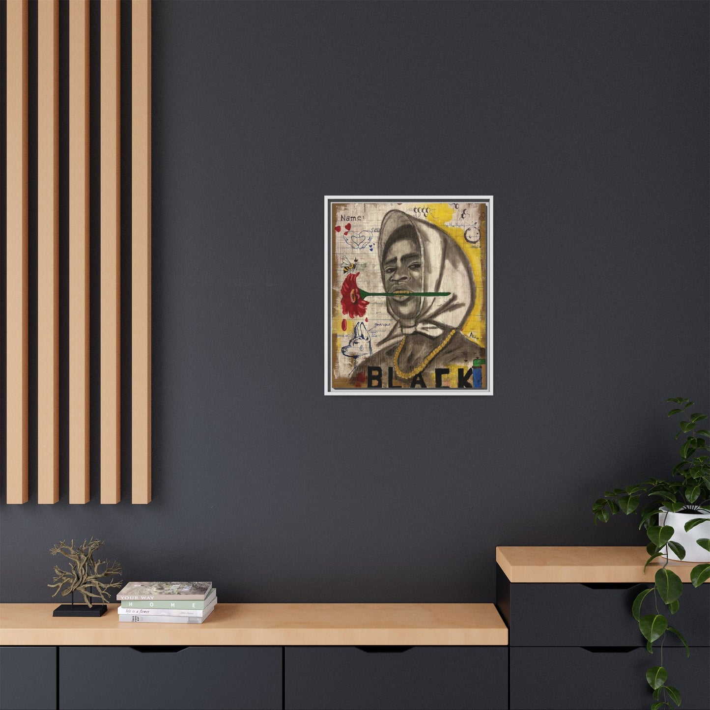 Gold In My Mouth -Framed Matte Canvas Art