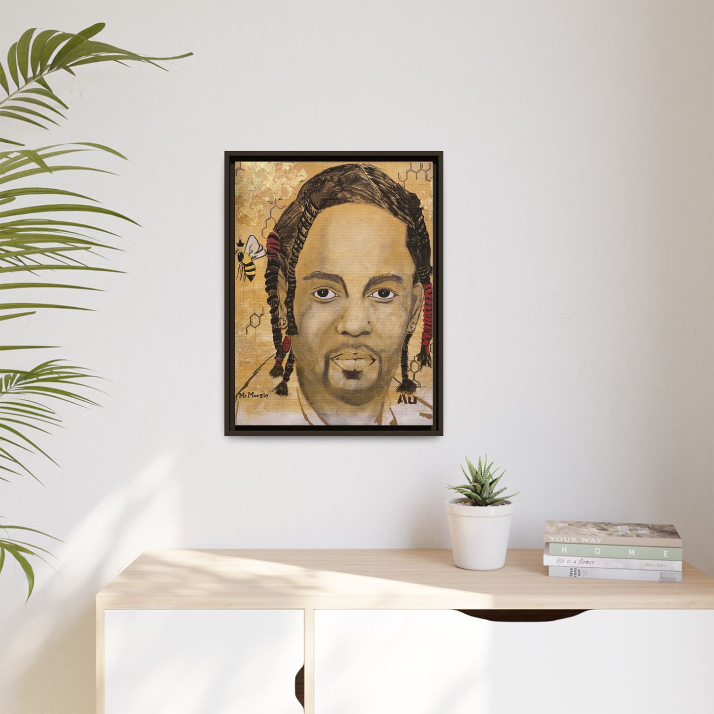 Mr. Morale- Gold "Au" Series Framed Matte Canvas Art