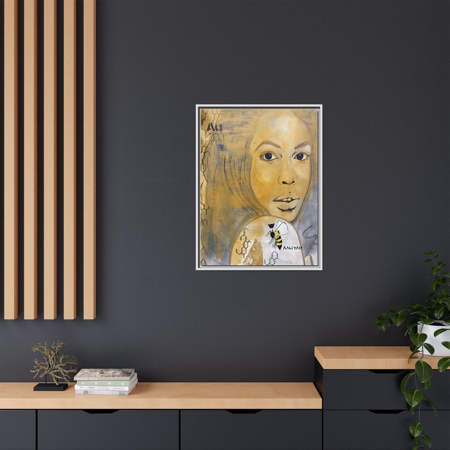 Aaliyah -Multi-Color Framed Matte Canvas