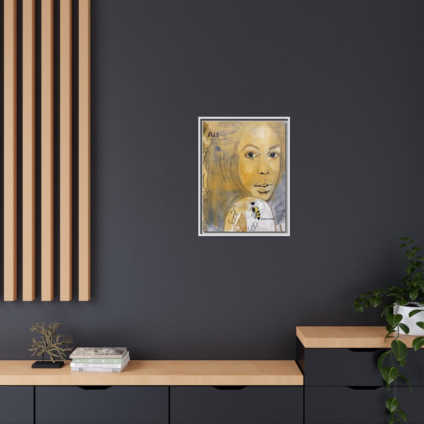 Aaliyah -Multi-Color Framed Matte Canvas