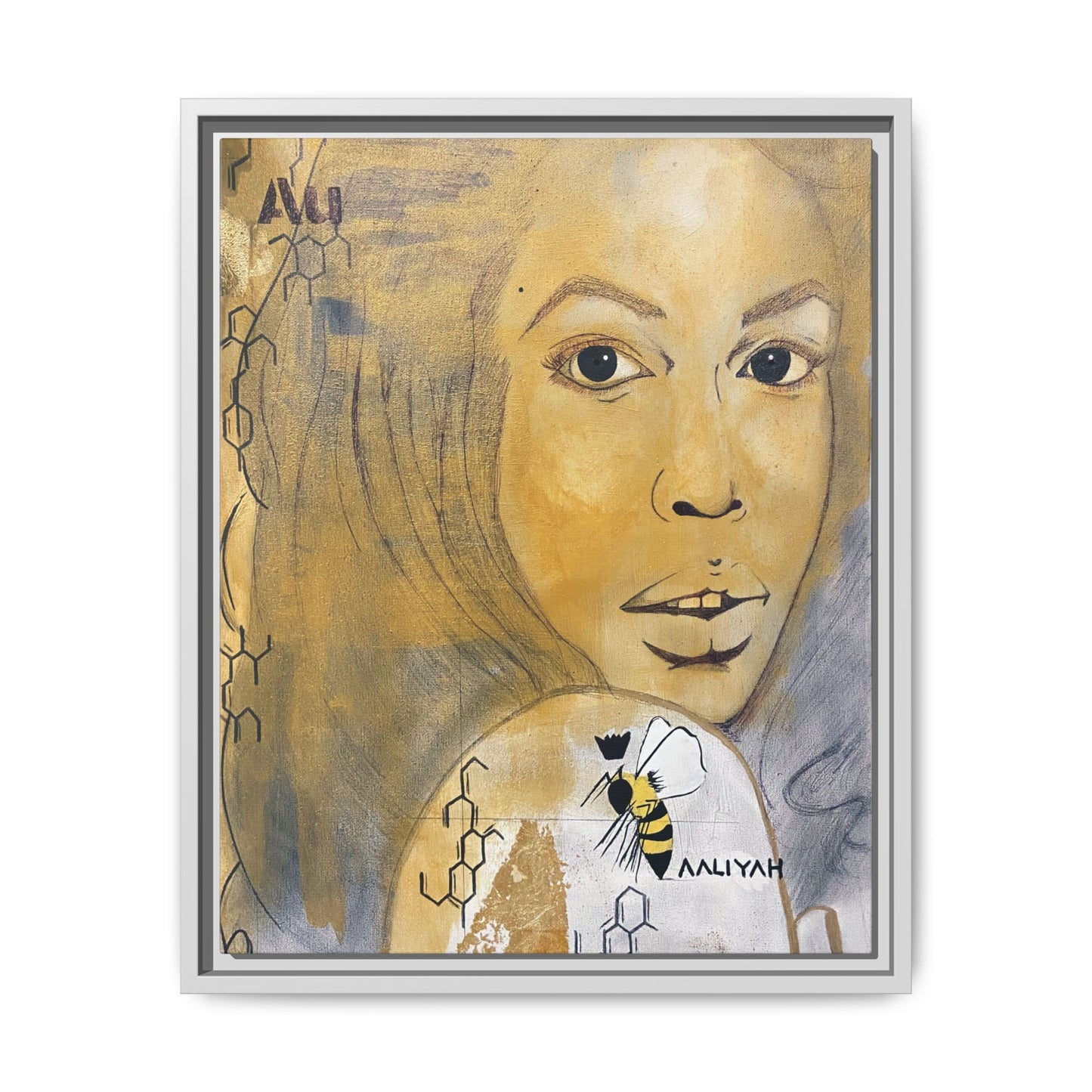 Aaliyah -Multi-Color Framed Matte Canvas