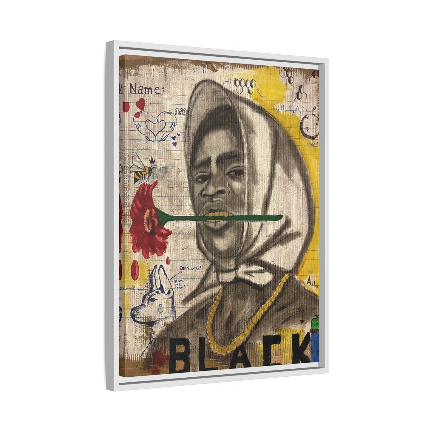 Gold In My Mouth -Framed Matte Canvas Art