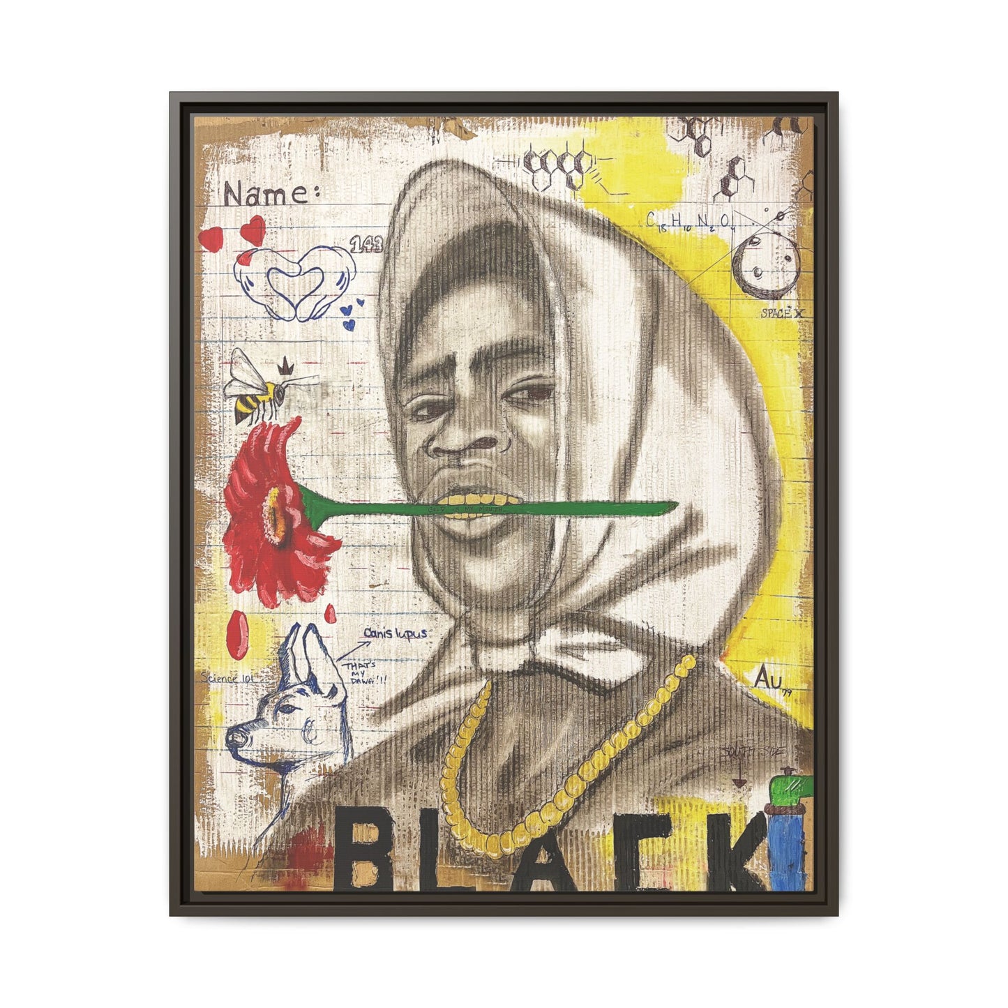 Gold In My Mouth -Framed Matte Canvas Art