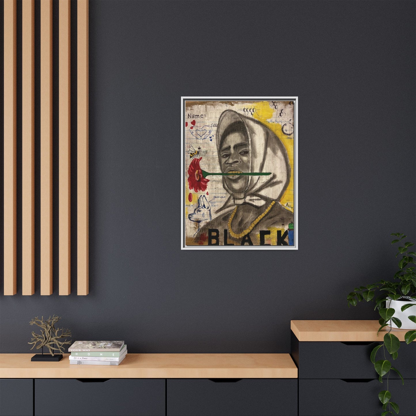 Gold In My Mouth -Framed Matte Canvas Art