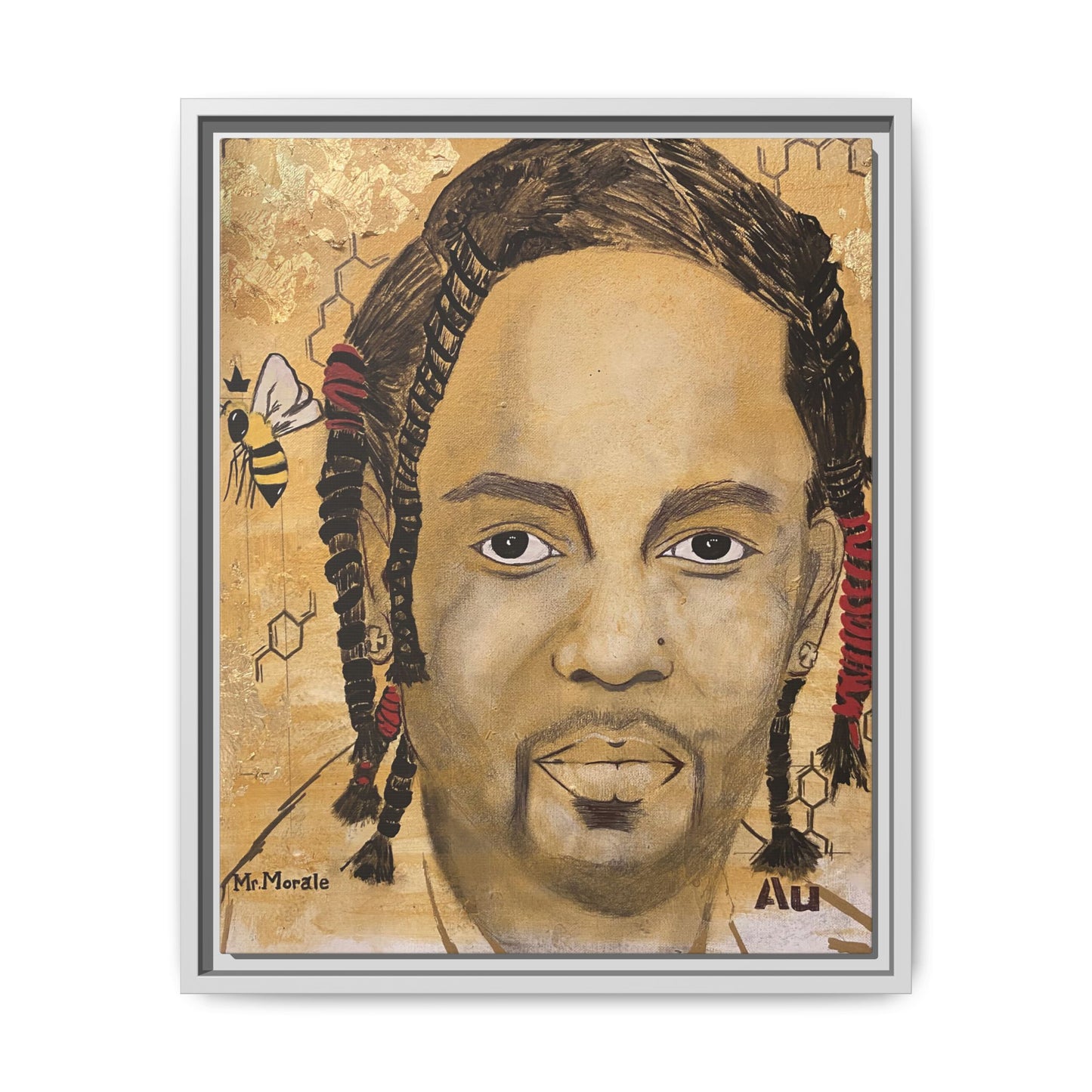 Mr. Morale- Gold "Au" Series Framed Matte Canvas Art