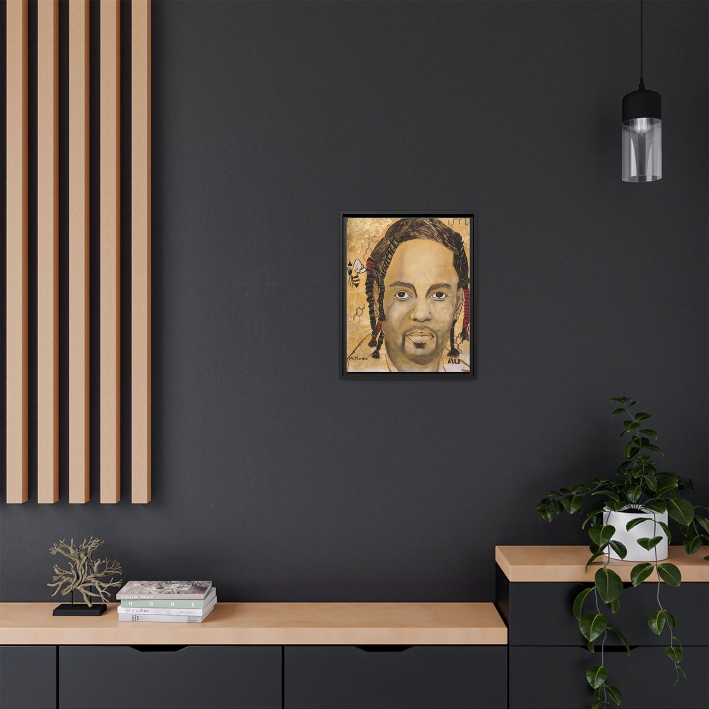 Mr. Morale- Gold "Au" Series Framed Matte Canvas Art