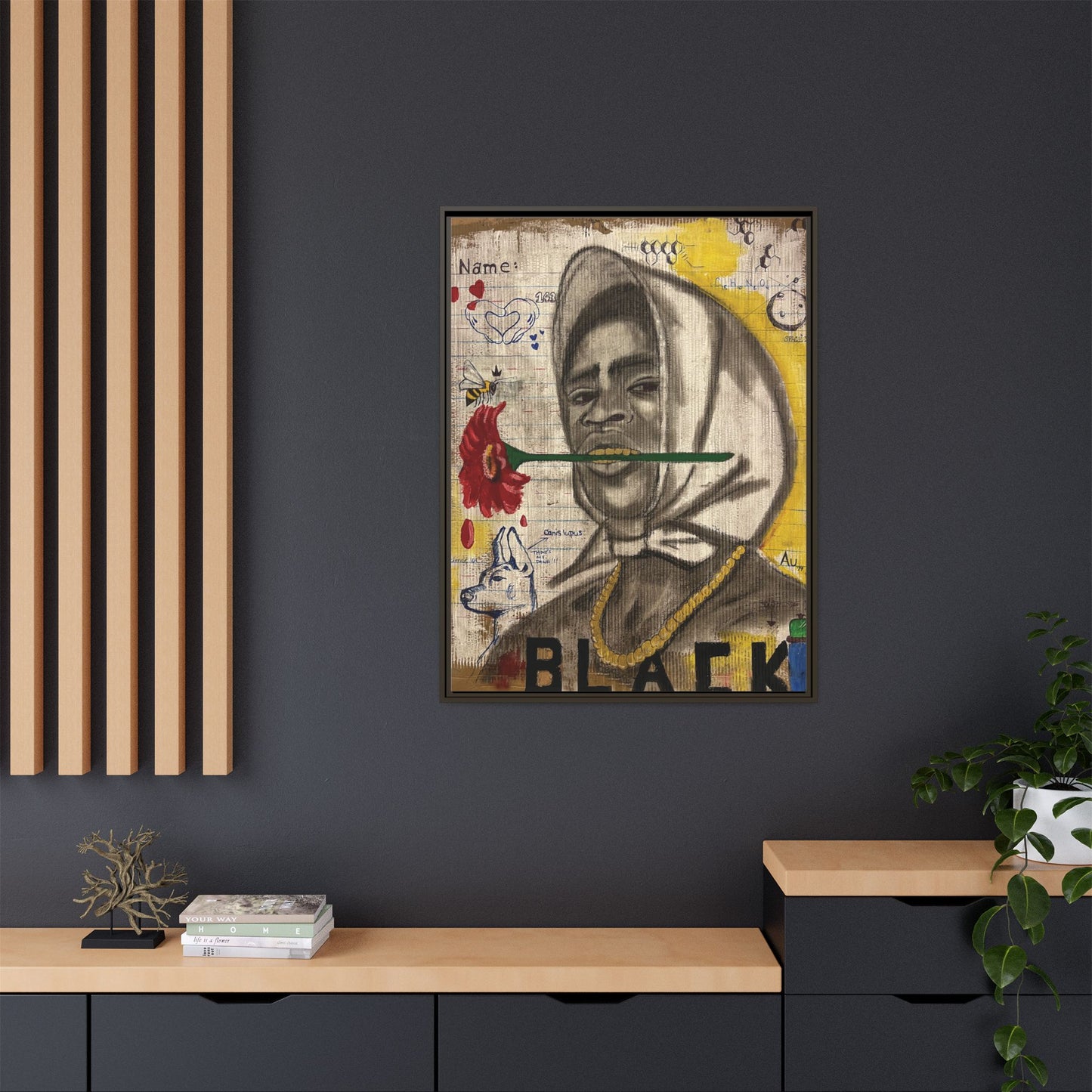 Gold In My Mouth -Framed Matte Canvas Art